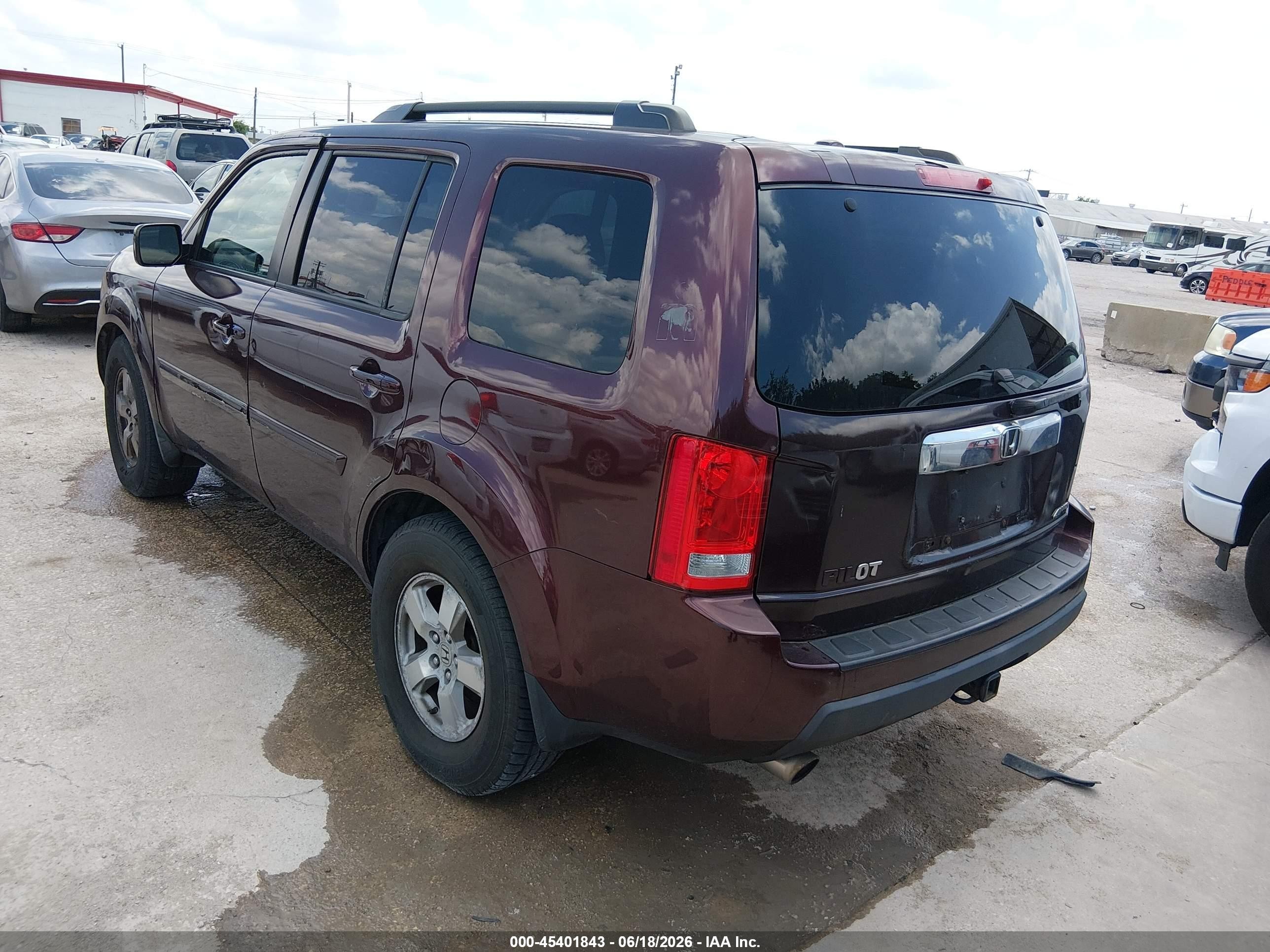 2010 Honda Pilot Ex-l Maroon vin: 5FNYF4H69AB036225