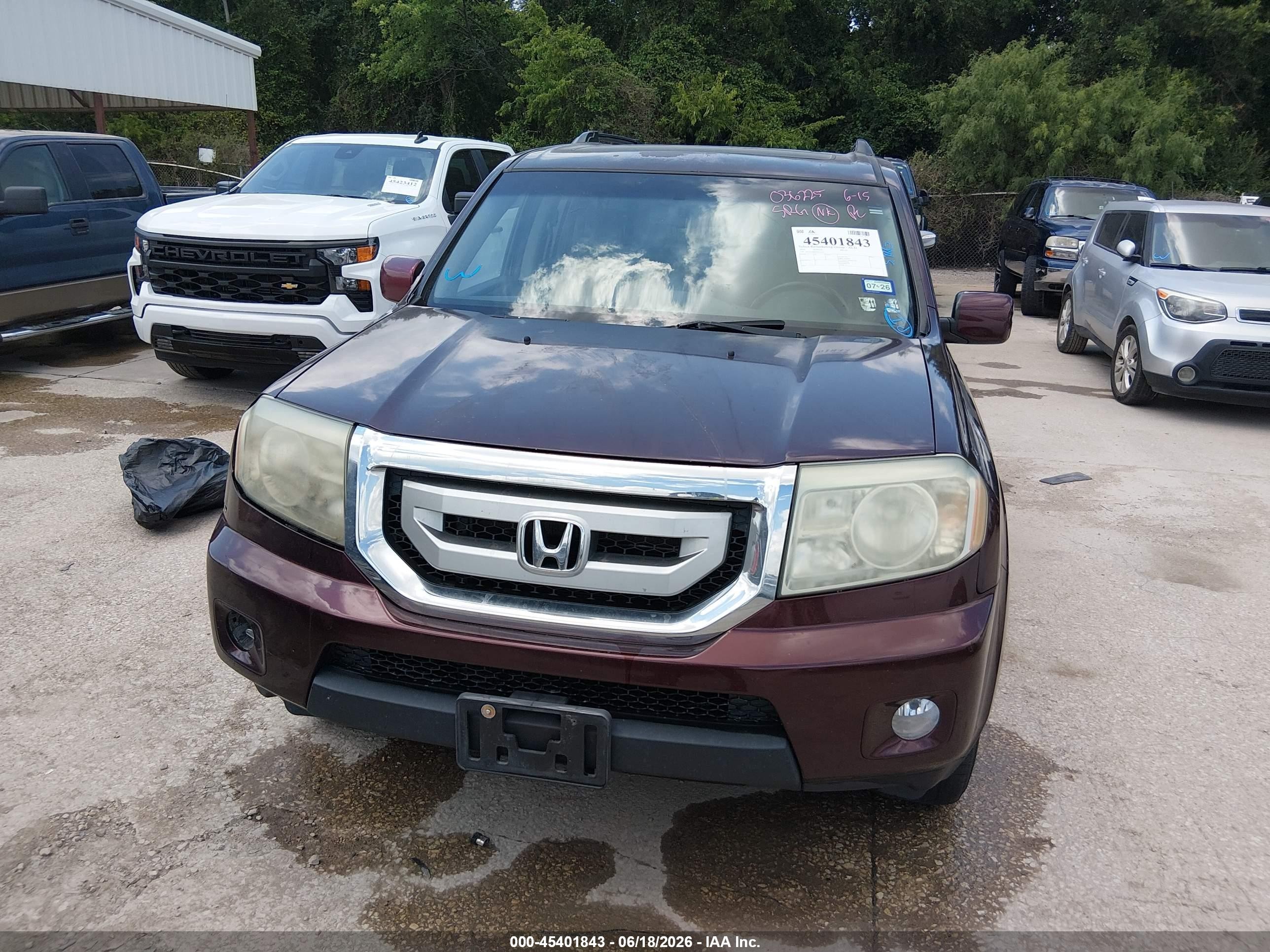 2010 Honda Pilot Ex-l Maroon vin: 5FNYF4H69AB036225