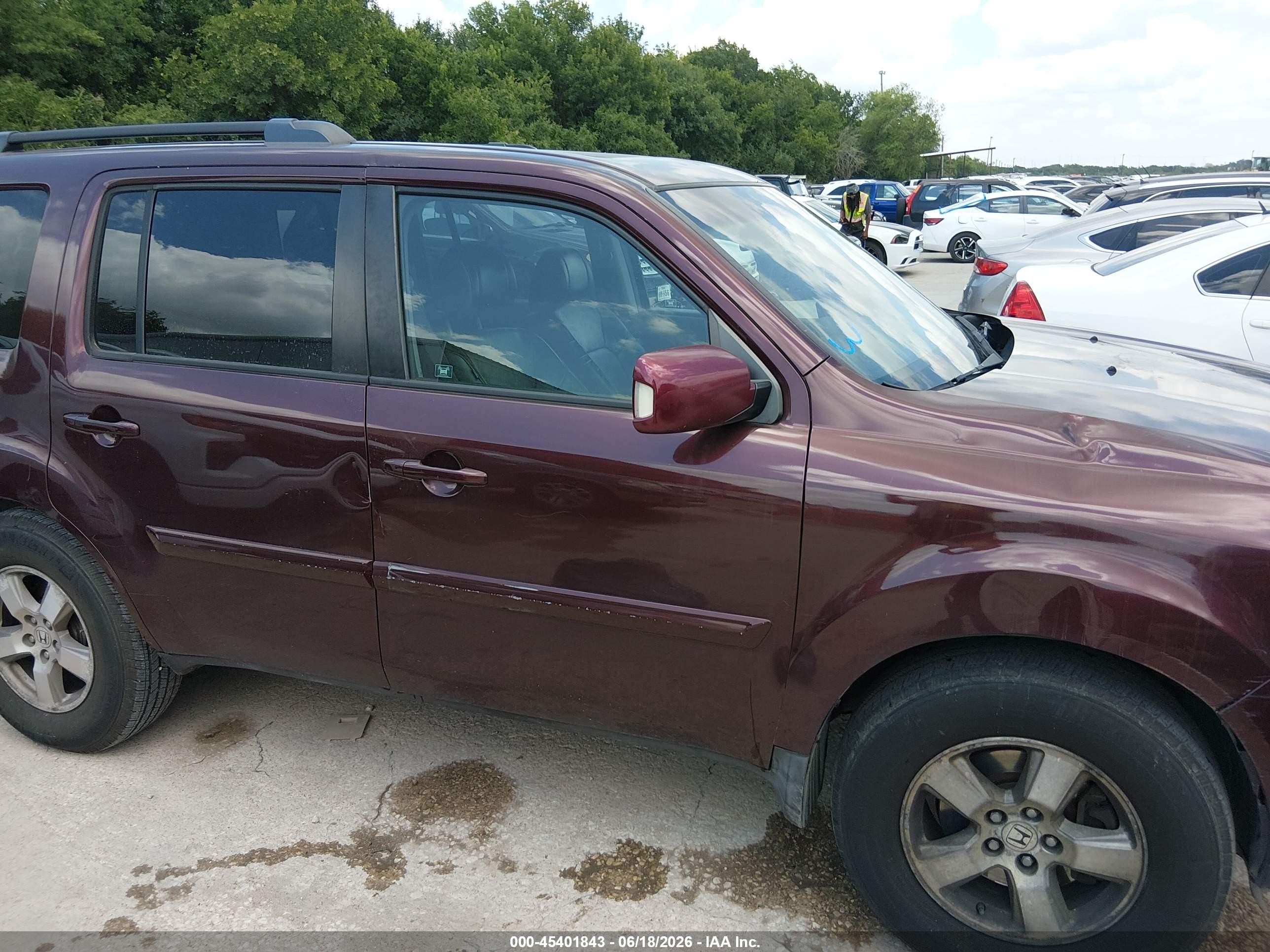 2010 Honda Pilot Ex-l Maroon vin: 5FNYF4H69AB036225