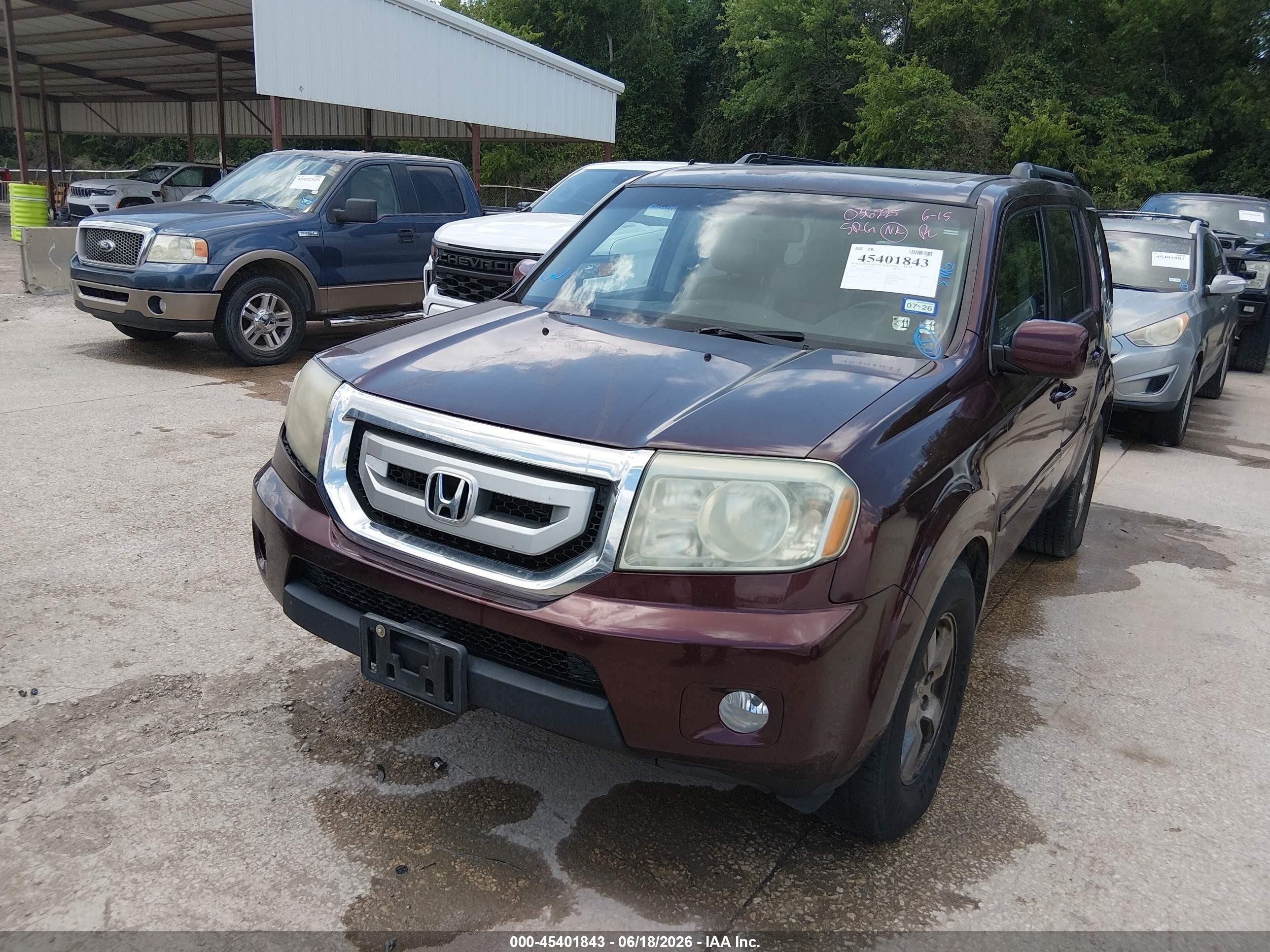 2010 Honda Pilot Ex-l Maroon vin: 5FNYF4H69AB036225
