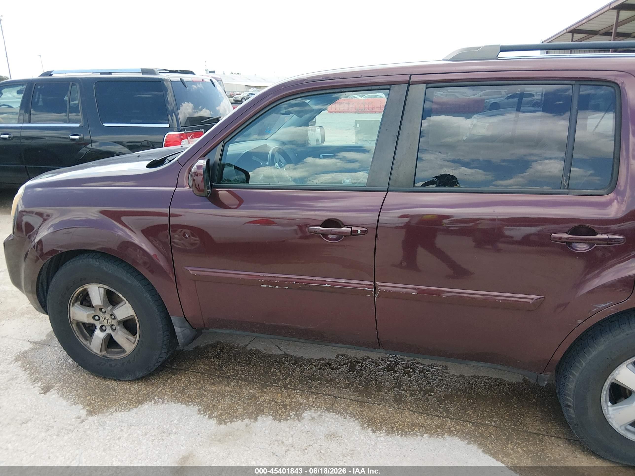 2010 Honda Pilot Ex-l Maroon vin: 5FNYF4H69AB036225