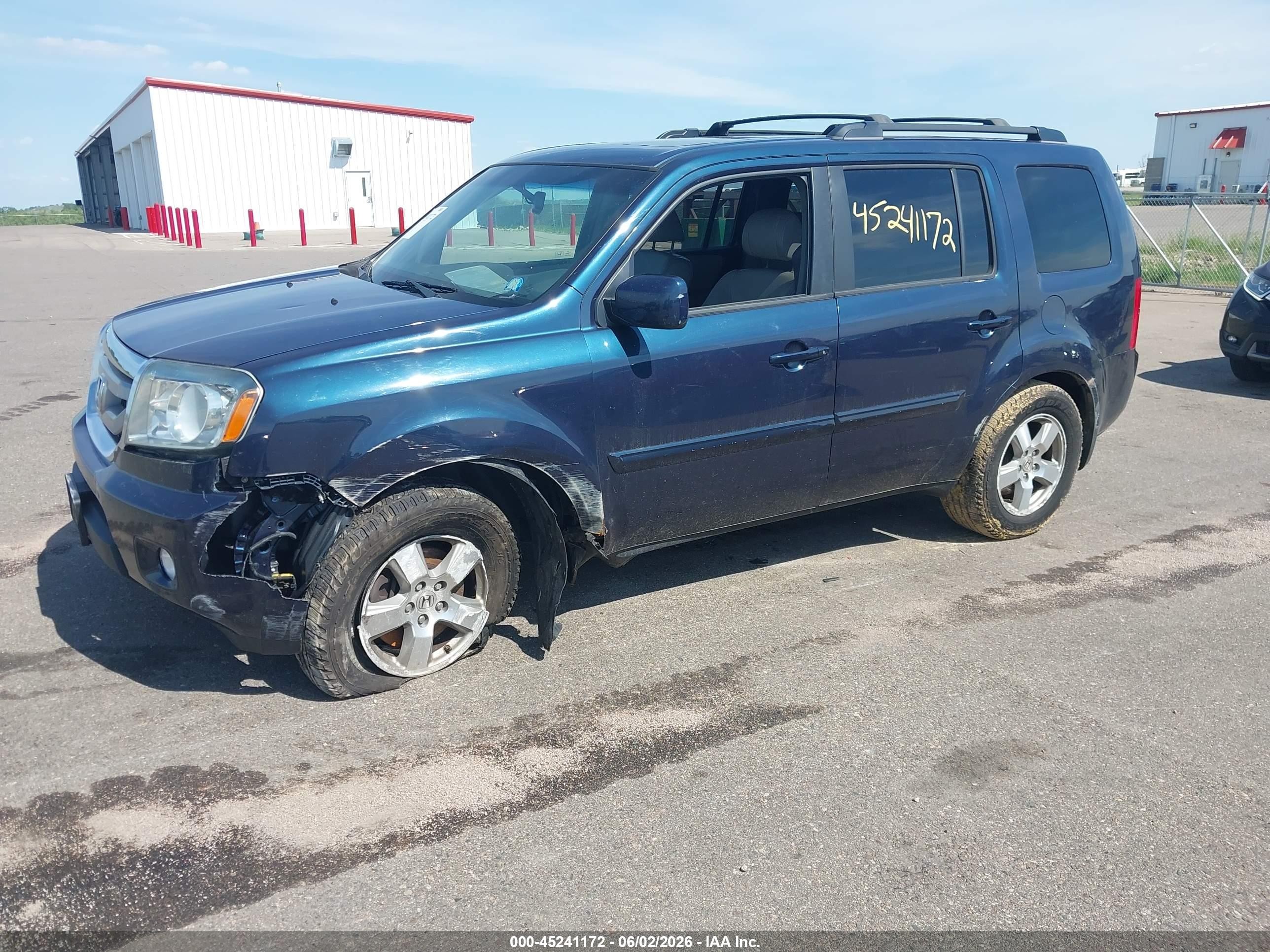 2011 Honda Pilot Ex-l Blue vin: 5FNYF4H69BB089556