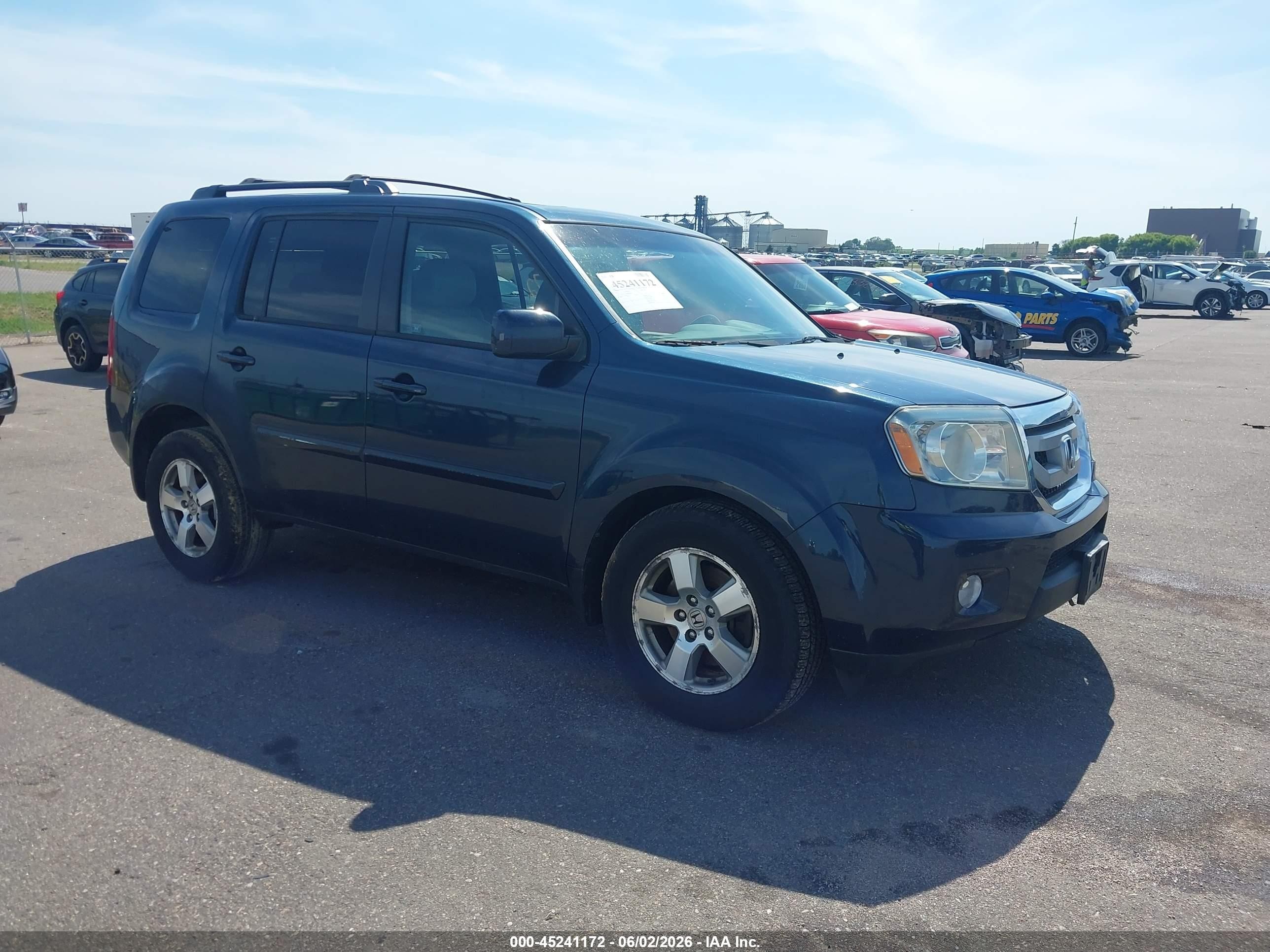 2011 Honda Pilot Ex-l Blue vin: 5FNYF4H69BB089556