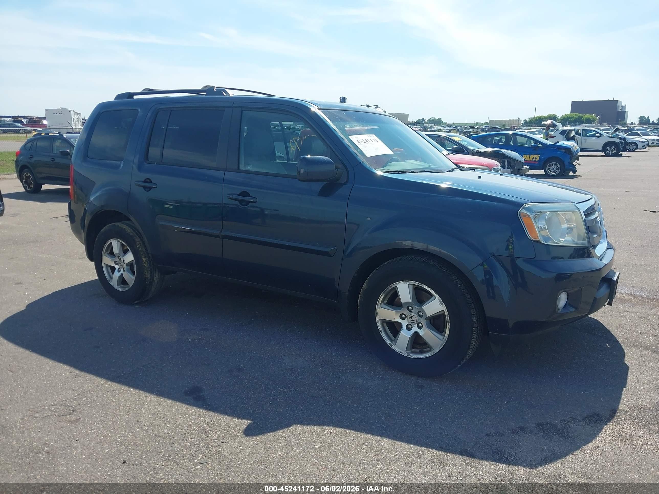2011 Honda Pilot Ex-l Blue vin: 5FNYF4H69BB089556