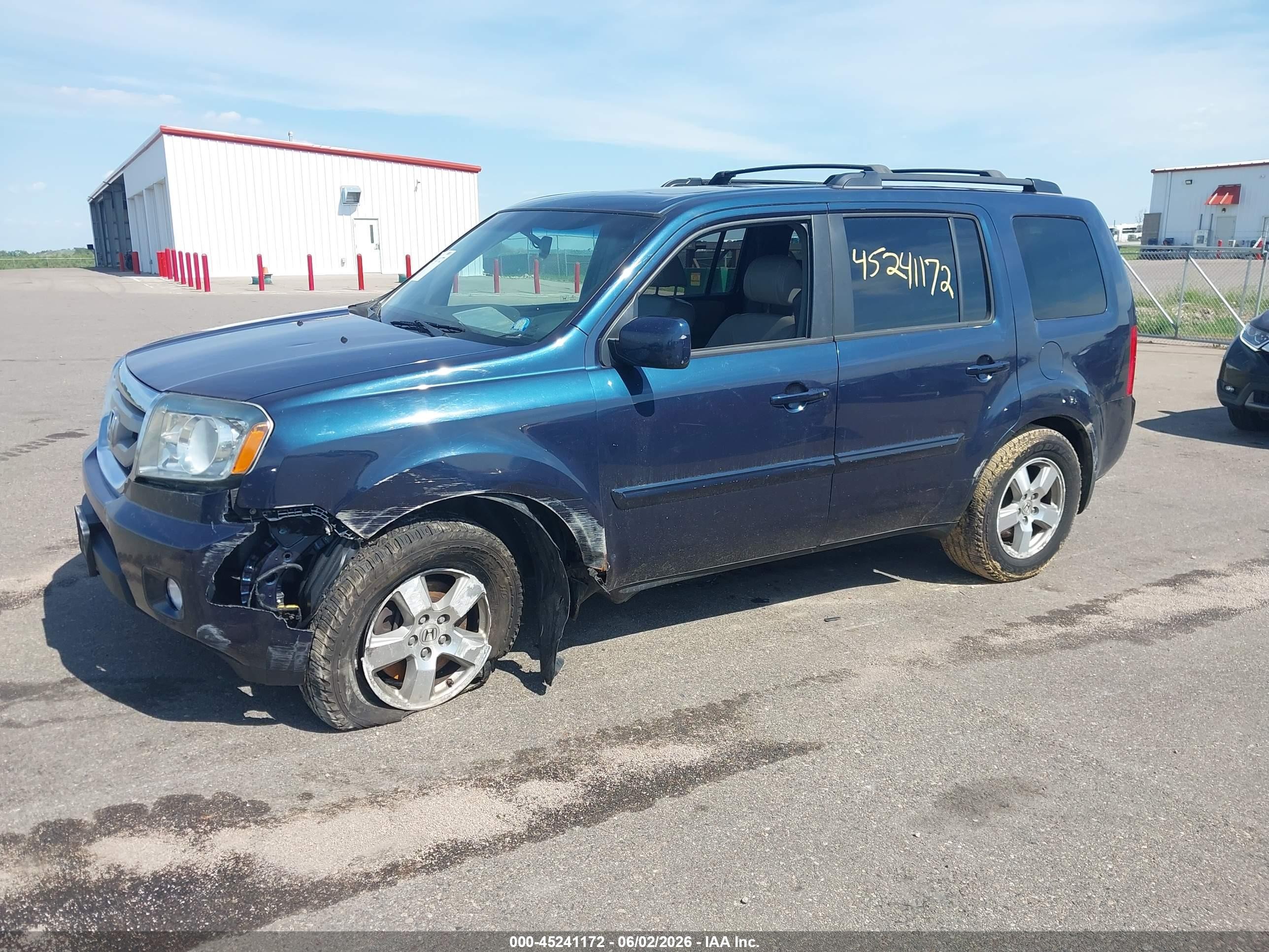 2011 Honda Pilot Ex-l Blue vin: 5FNYF4H69BB089556