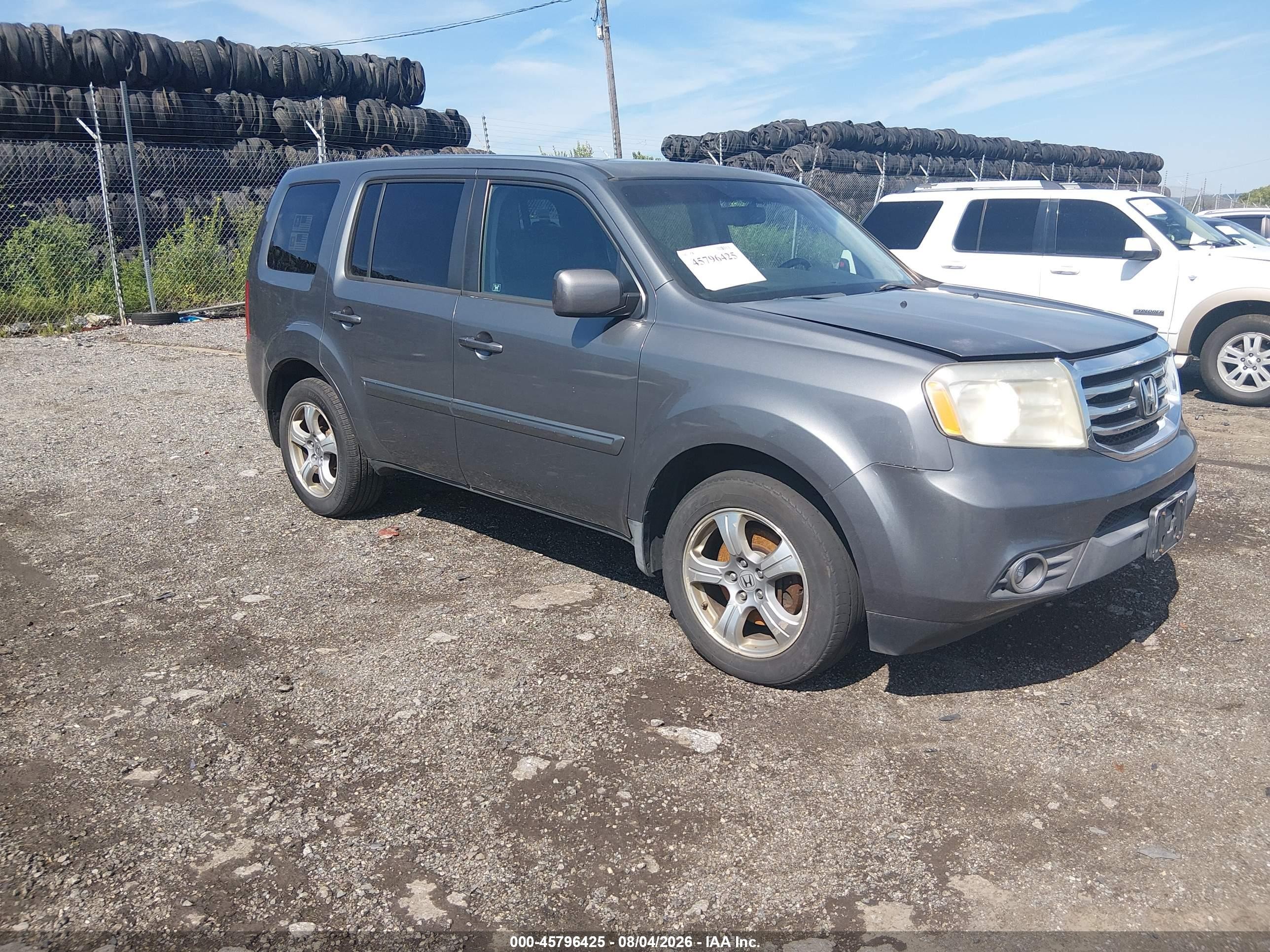 2012 Honda Pilot Ex-l Gray vin: 5FNYF4H69CB046627