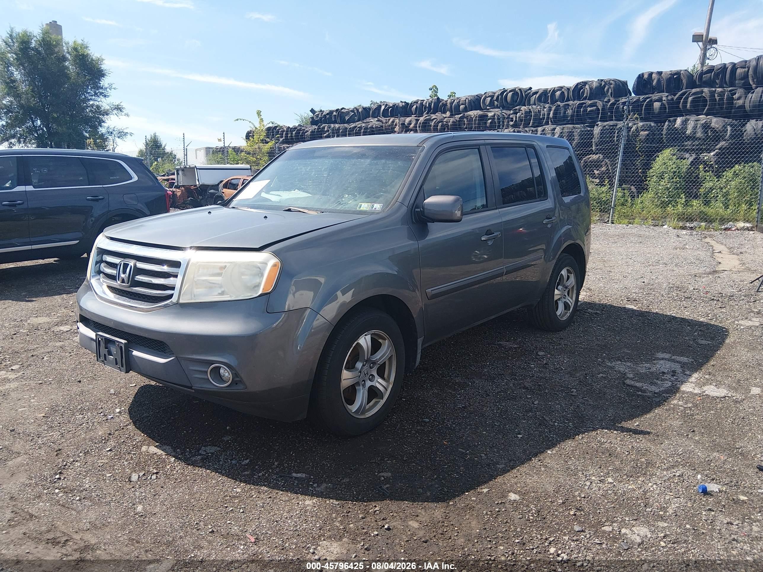 2012 Honda Pilot Ex-l Серый vin: 5FNYF4H69CB046627