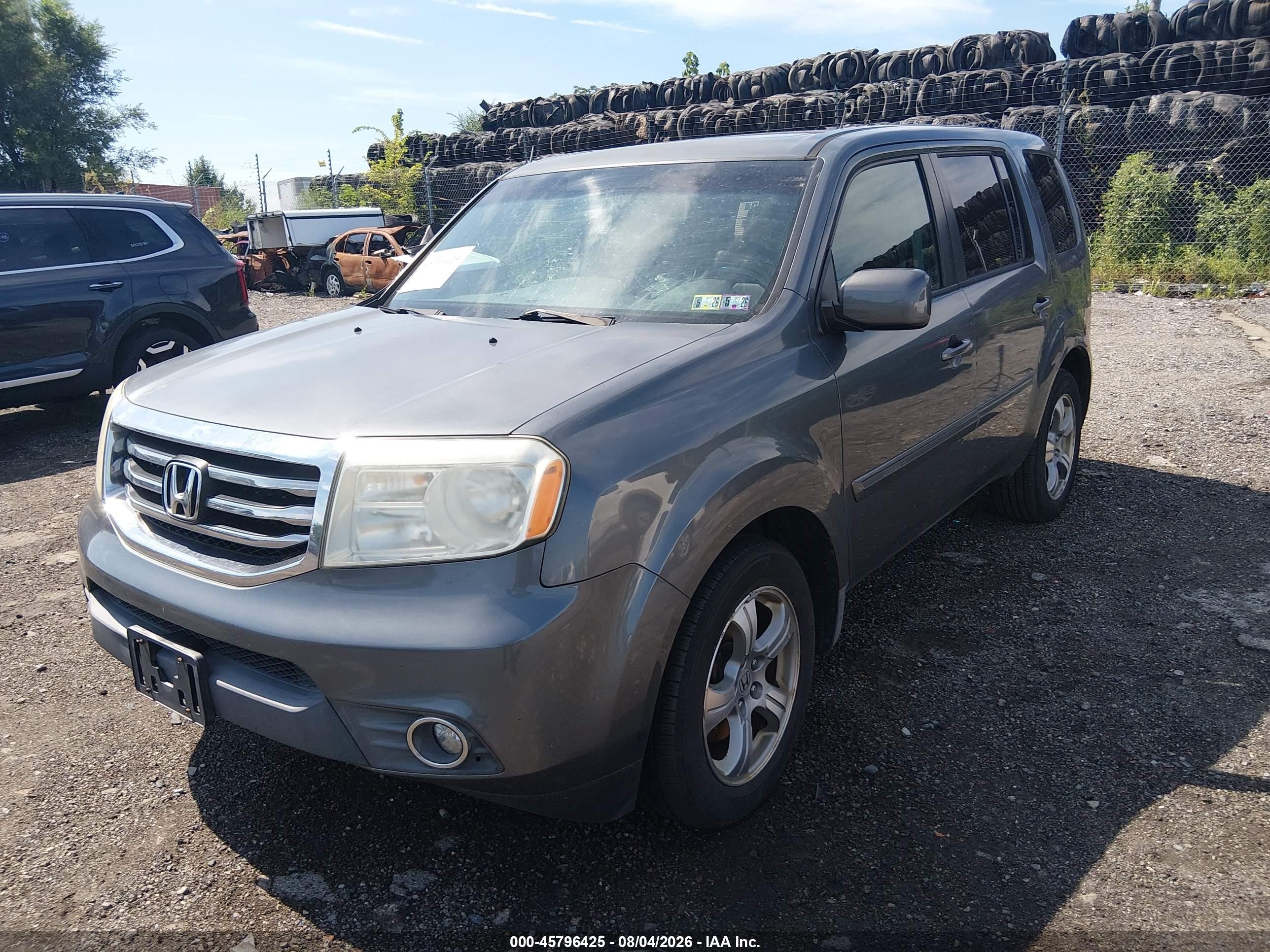 2012 Honda Pilot Ex-l Серый vin: 5FNYF4H69CB046627