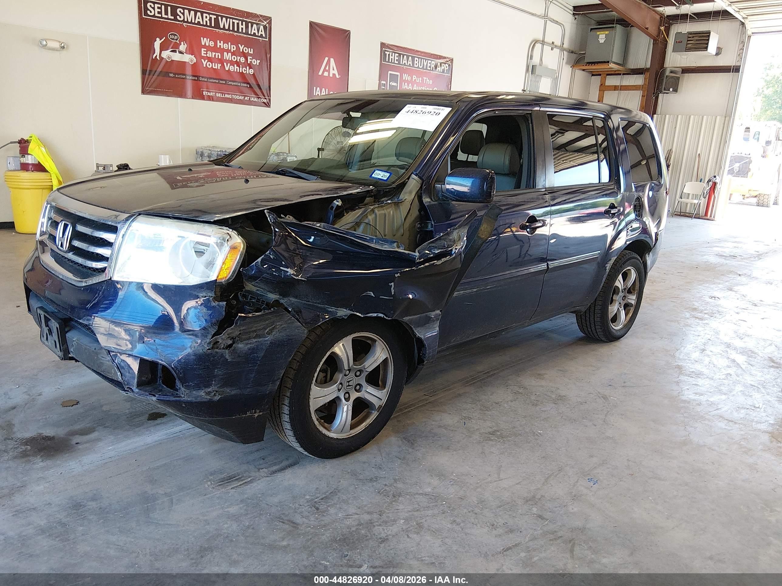 2013 Honda Pilot Ex-l Blue vin: 5FNYF4H69DB016853