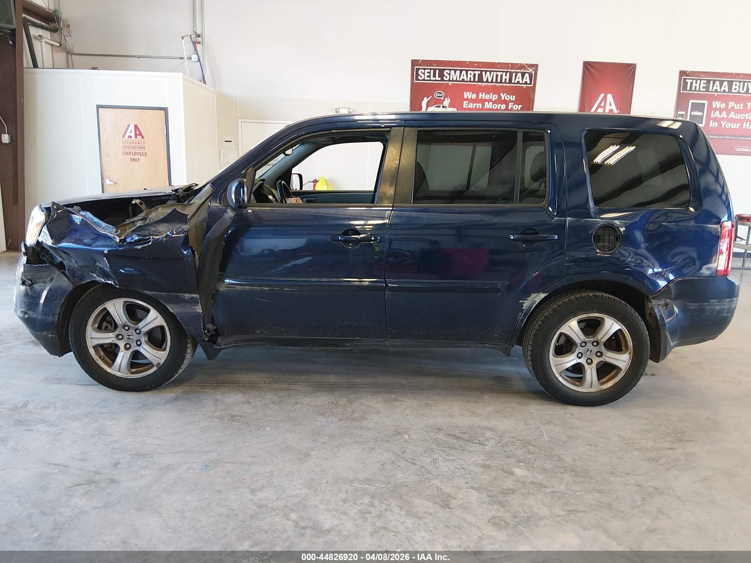 2013 Honda Pilot Ex-l Blue vin: 5FNYF4H69DB016853