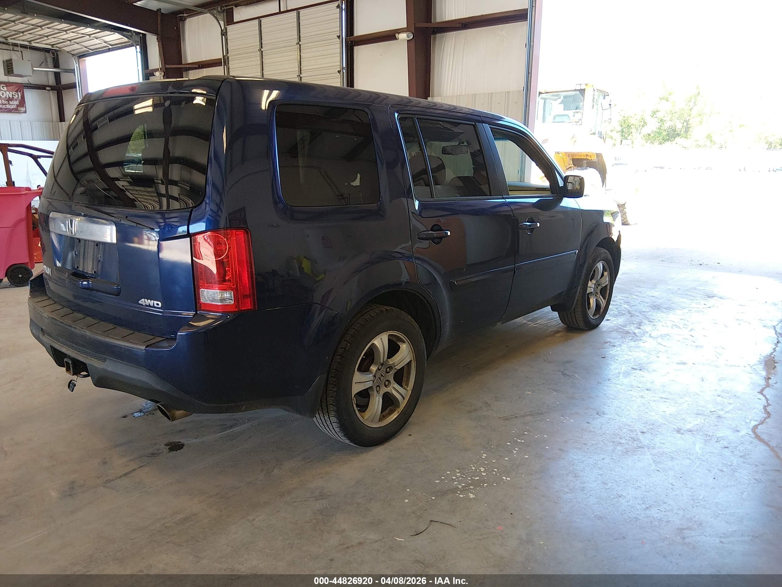 2013 Honda Pilot Ex-l Blue vin: 5FNYF4H69DB016853