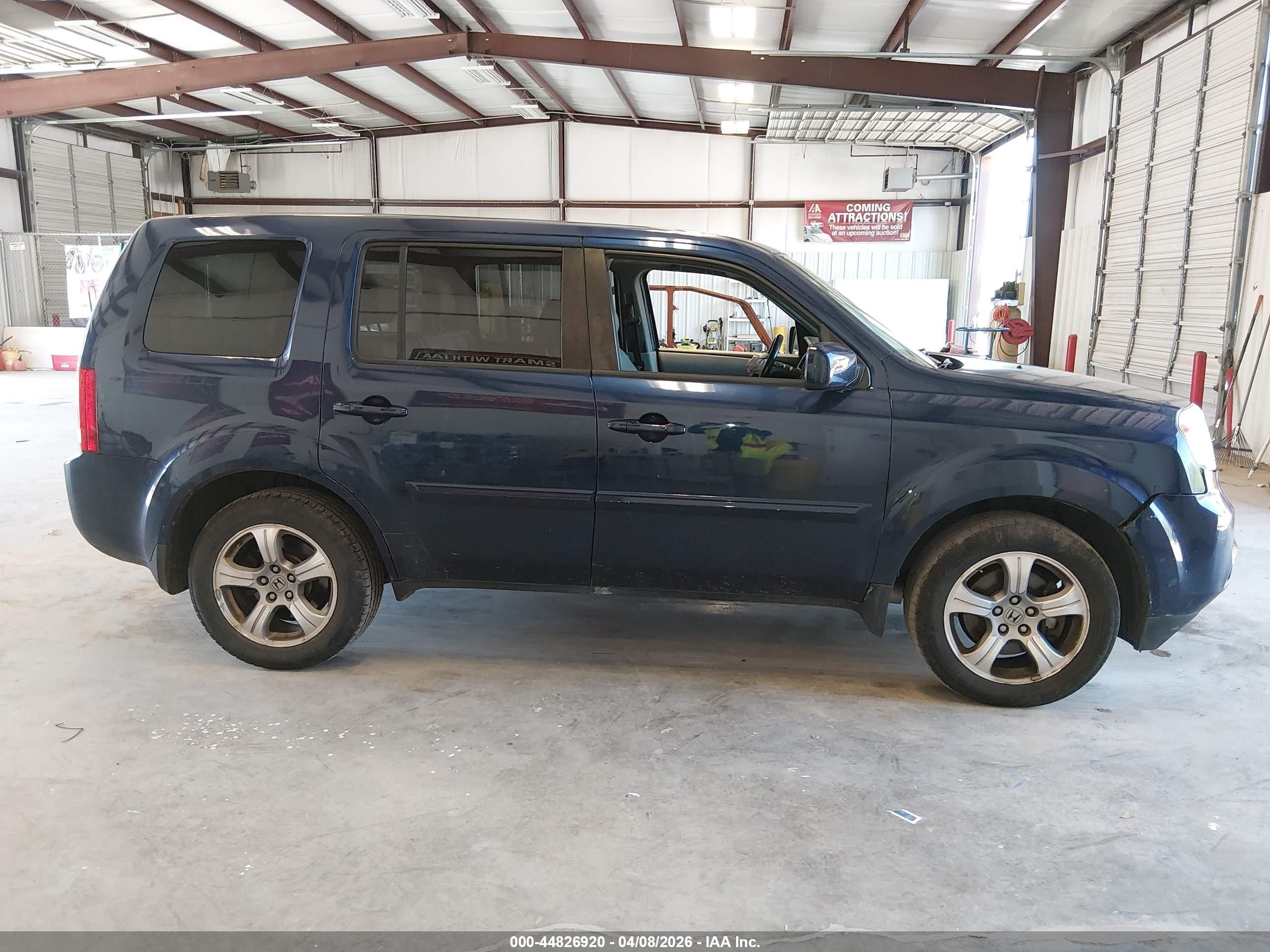 2013 Honda Pilot Ex-l Blue vin: 5FNYF4H69DB016853