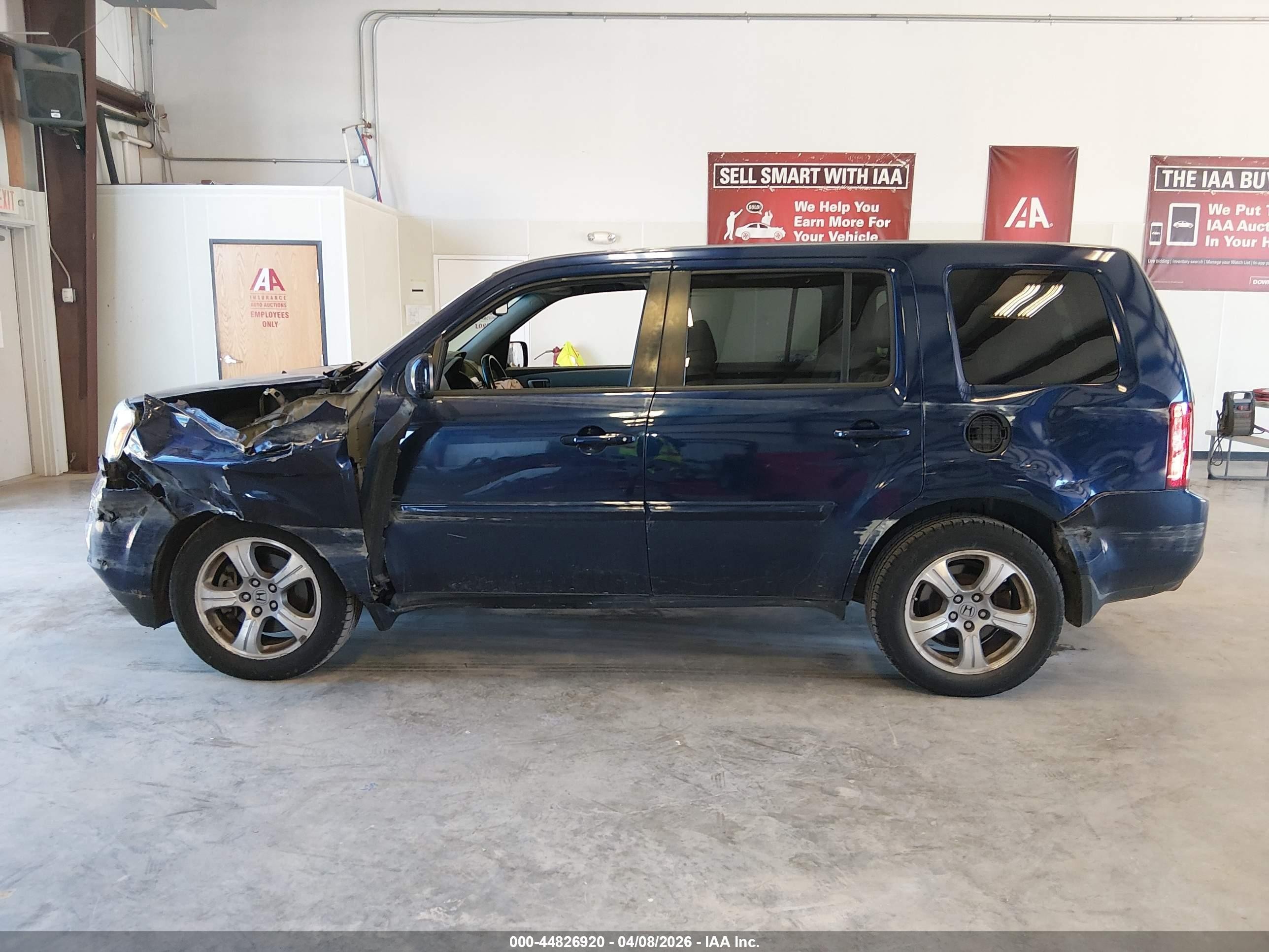 2013 Honda Pilot Ex-l Blue vin: 5FNYF4H69DB016853