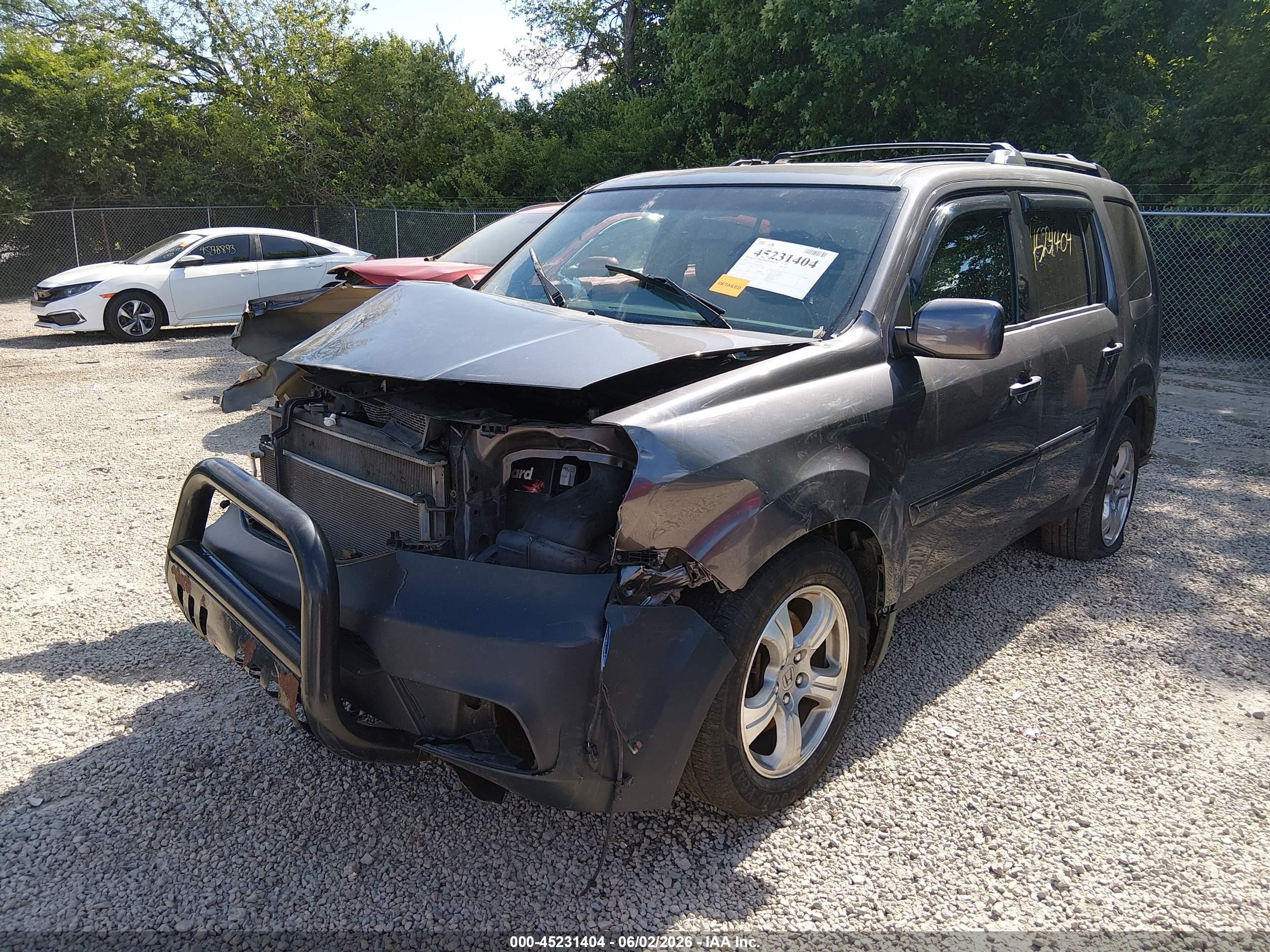 2014 Honda Pilot Ex-l Gray vin: 5FNYF4H69EB015932