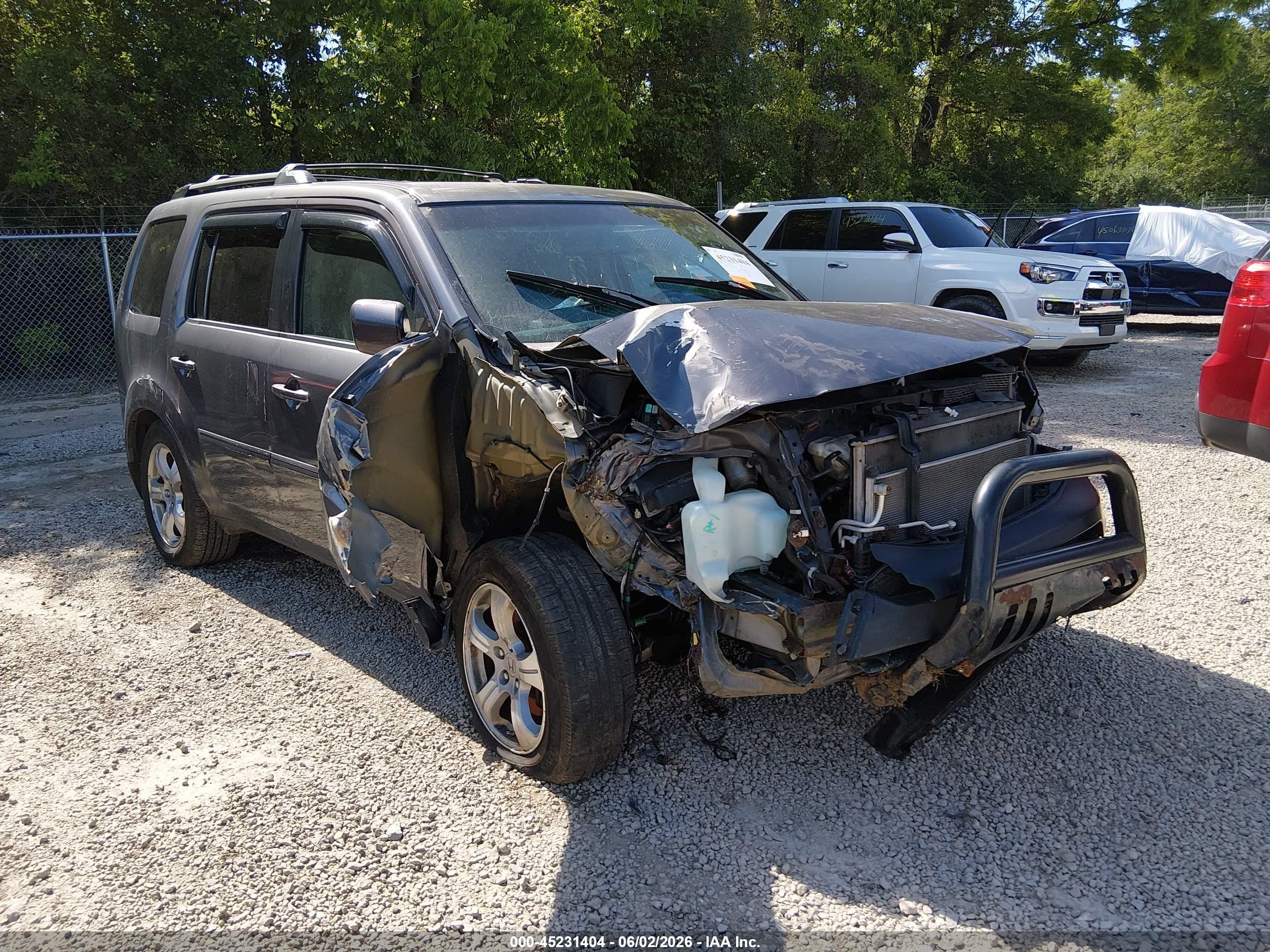 2014 Honda Pilot Ex-l Gray vin: 5FNYF4H69EB015932