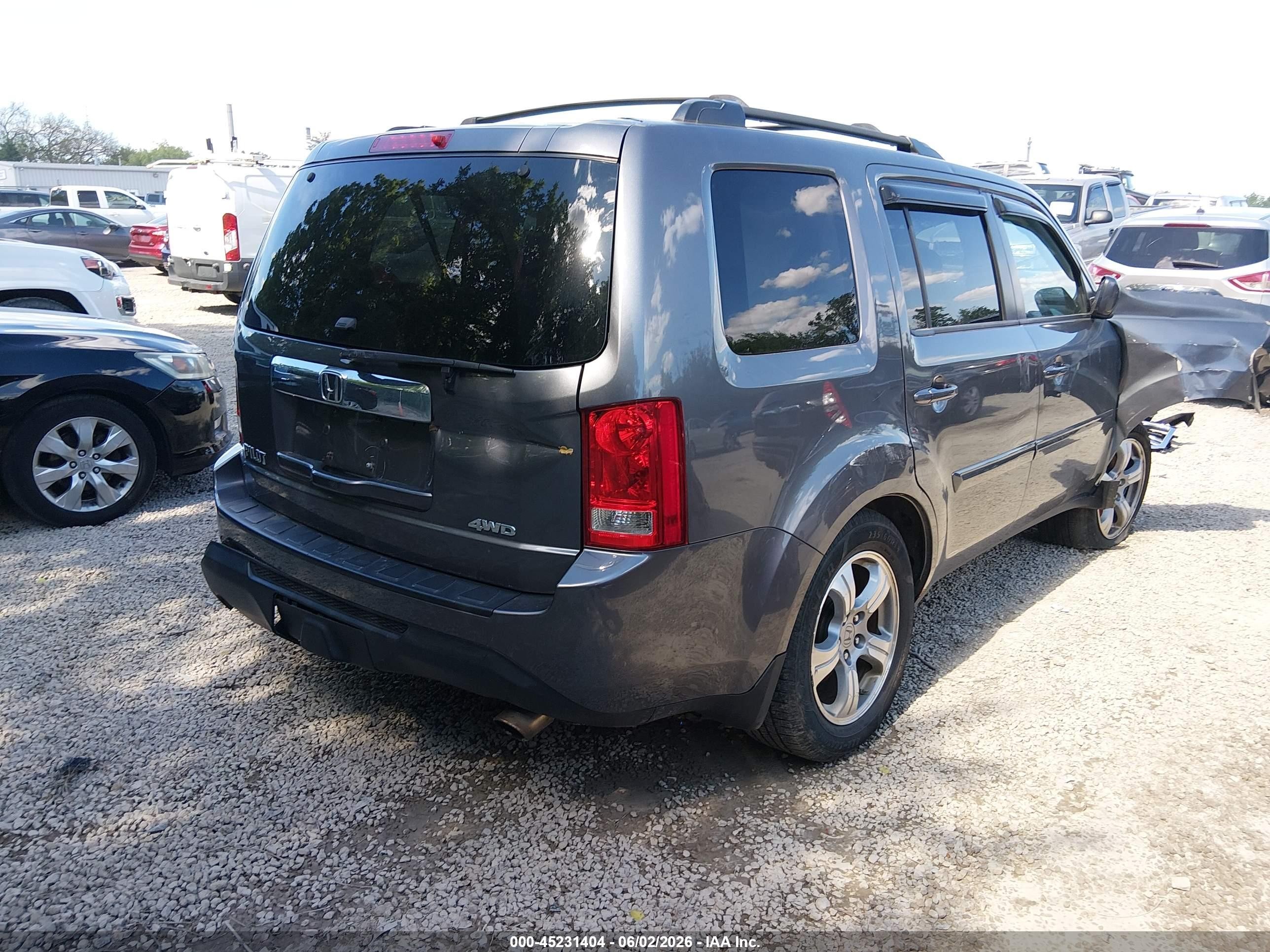 2014 Honda Pilot Ex-l Gray vin: 5FNYF4H69EB015932