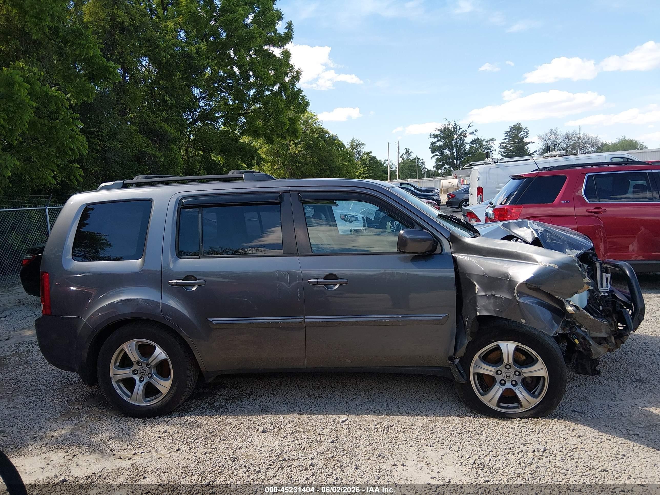 2014 Honda Pilot Ex-l Gray vin: 5FNYF4H69EB015932