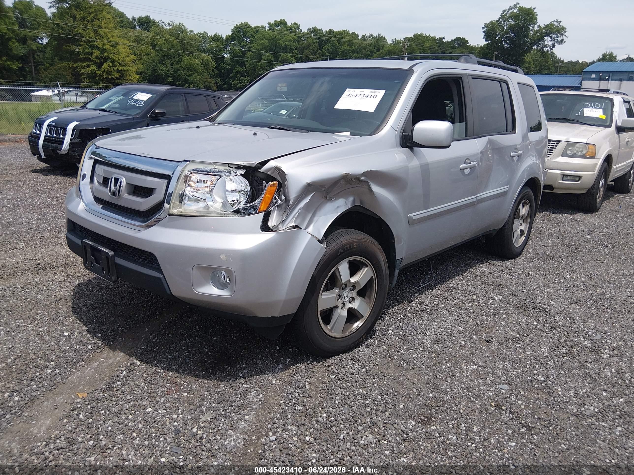 2010 Honda Pilot Ex-l Silver vin: 5FNYF4H6XAB033219