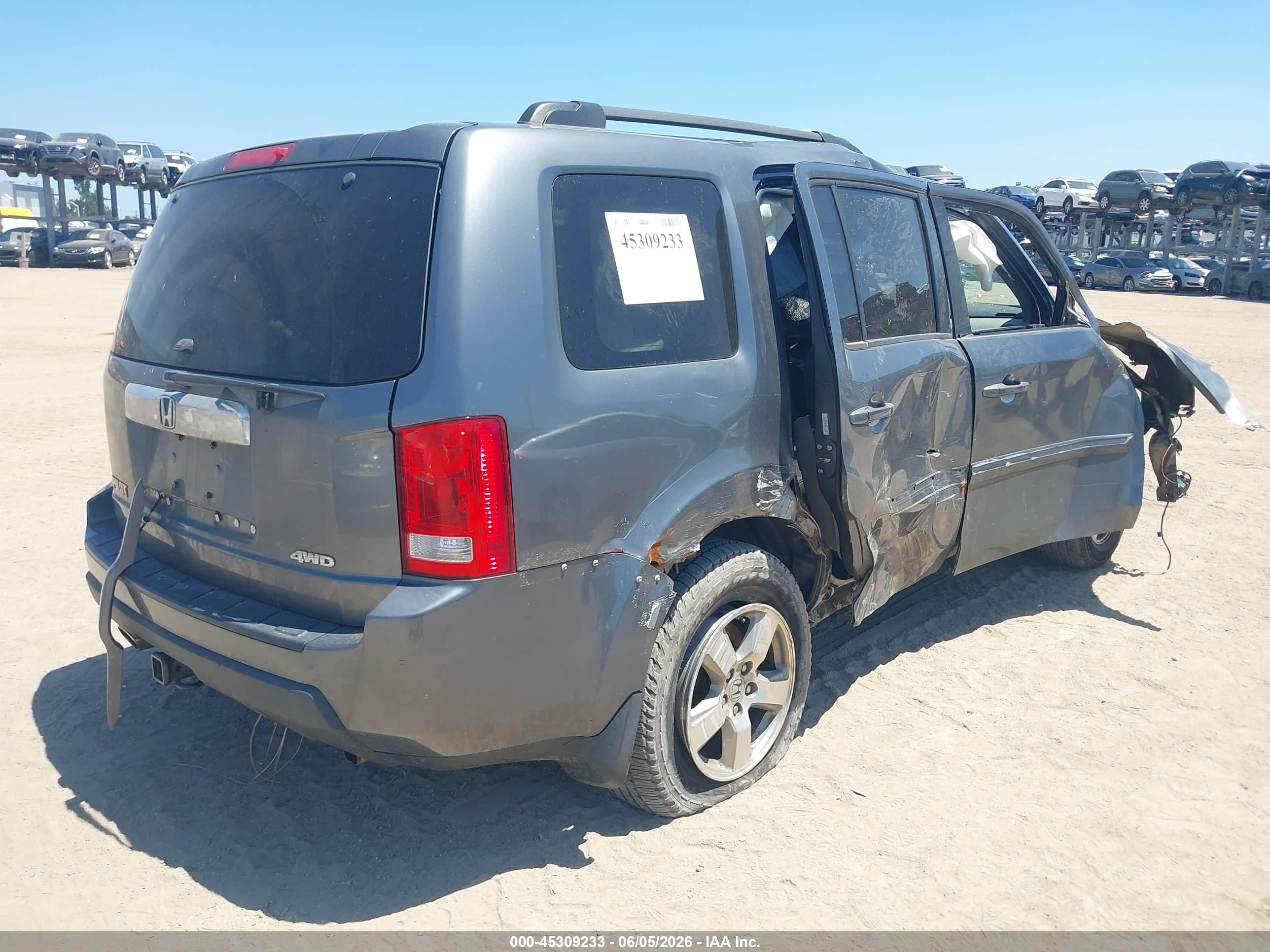 2011 Honda Pilot Ex-l Gray vin: 5FNYF4H6XBB089467