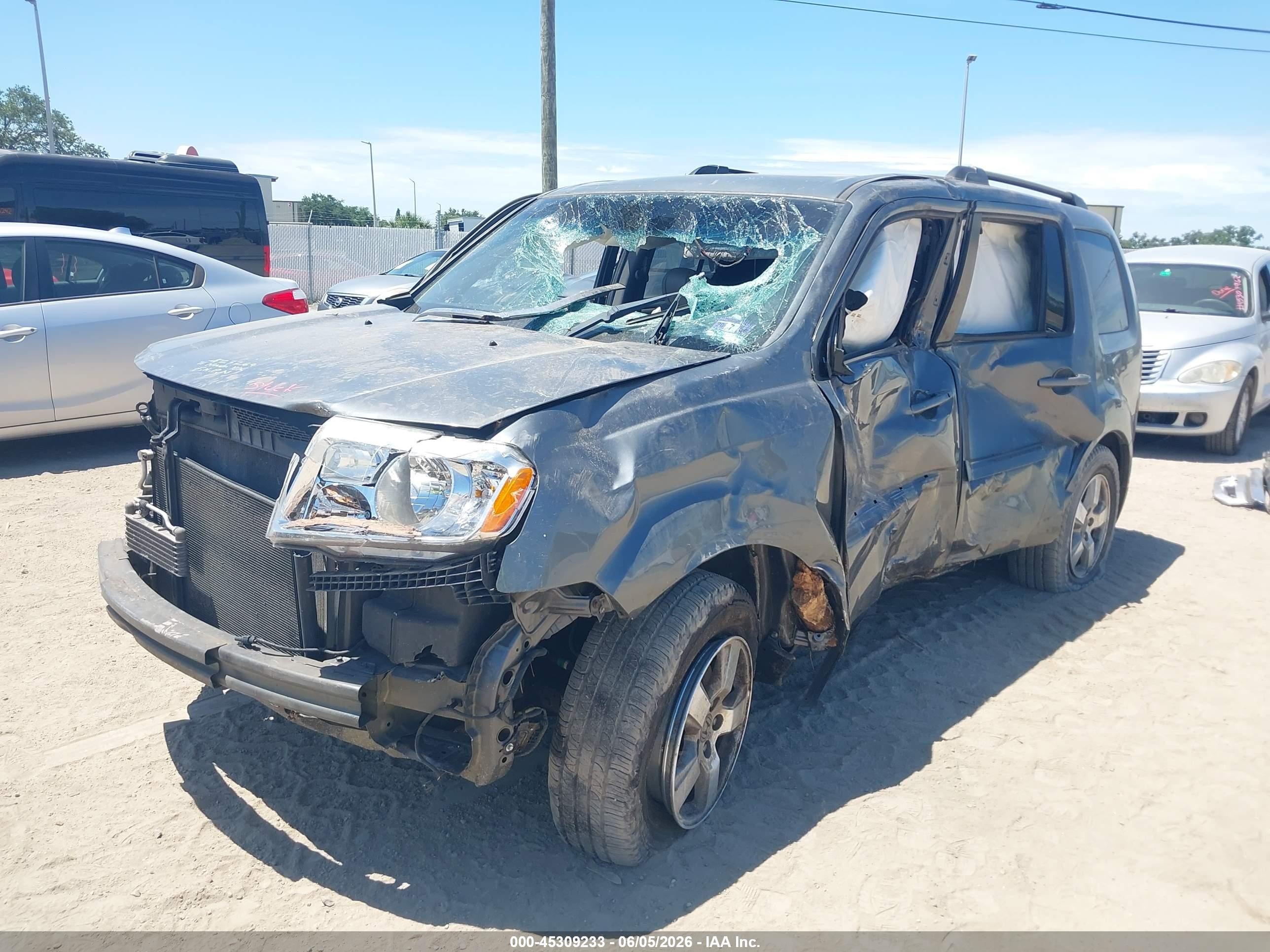 2011 Honda Pilot Ex-l Gray vin: 5FNYF4H6XBB089467