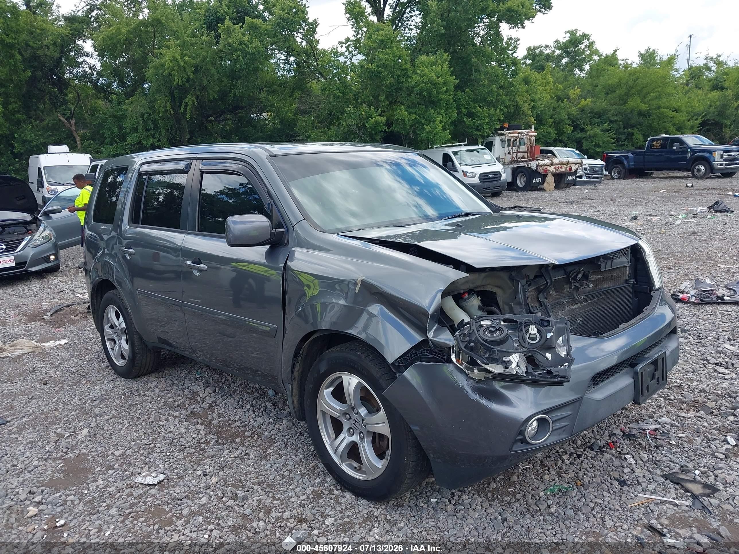 2012 Honda Pilot Ex-l Gray vin: 5FNYF4H6XCB039590