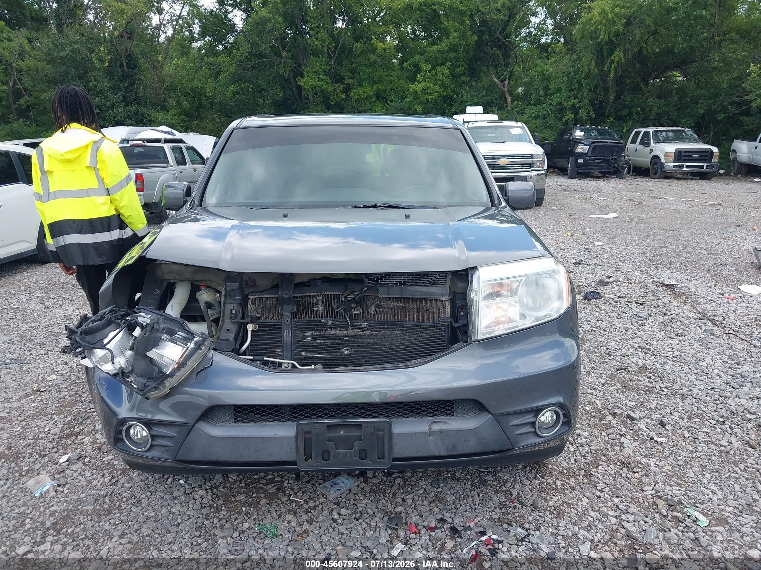 2012 Honda Pilot Ex-l Gray vin: 5FNYF4H6XCB039590