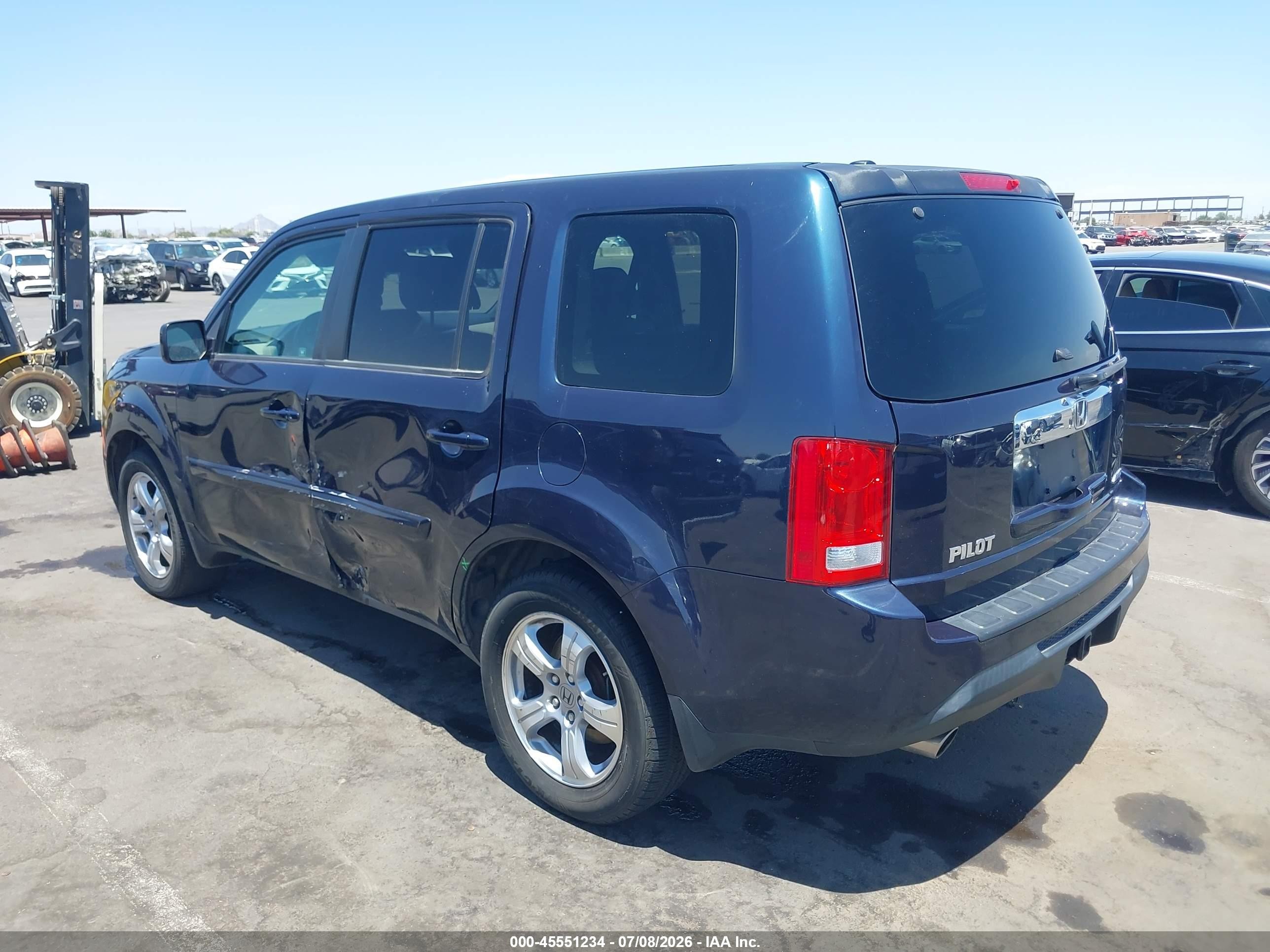 2012 Honda Pilot Ex-l Blue vin: 5FNYF4H6XCB055854