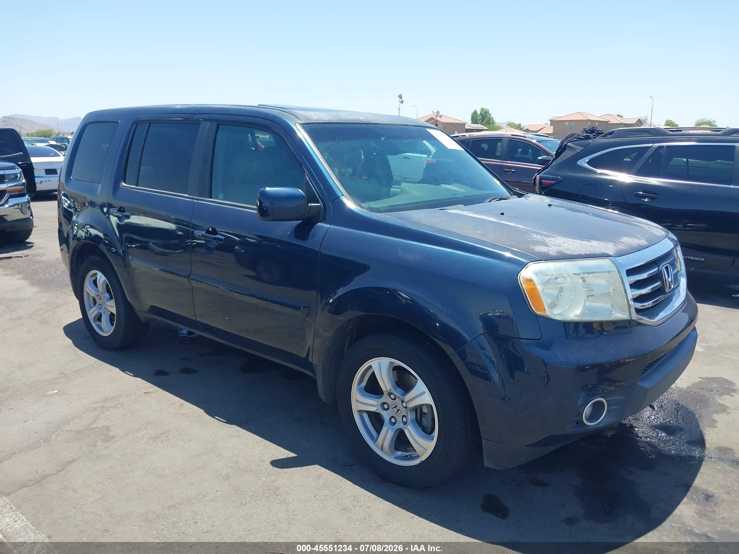 2012 Honda Pilot Ex-l Blue vin: 5FNYF4H6XCB055854