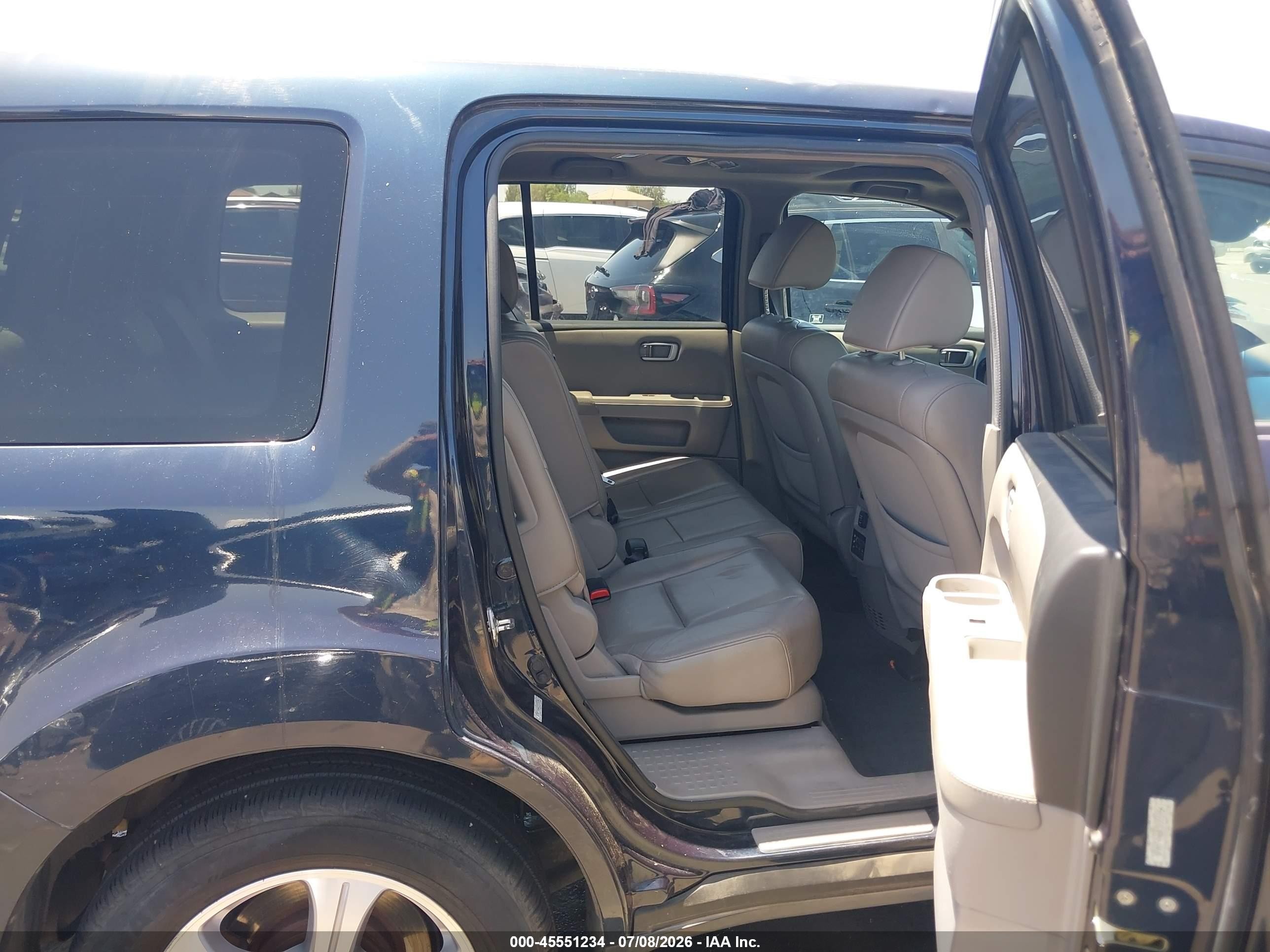 2012 Honda Pilot Ex-l Blue vin: 5FNYF4H6XCB055854
