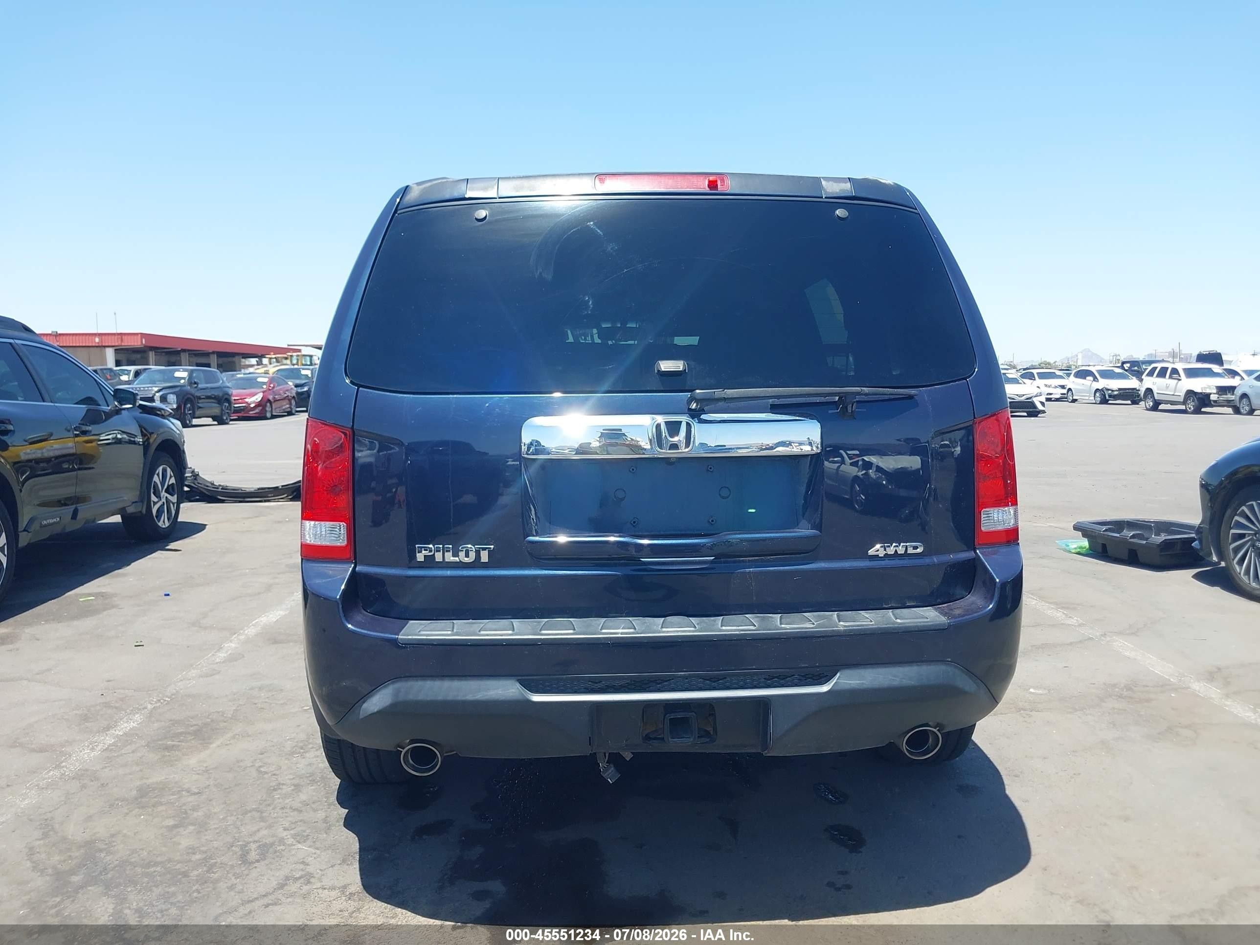 2012 Honda Pilot Ex-l Blue vin: 5FNYF4H6XCB055854