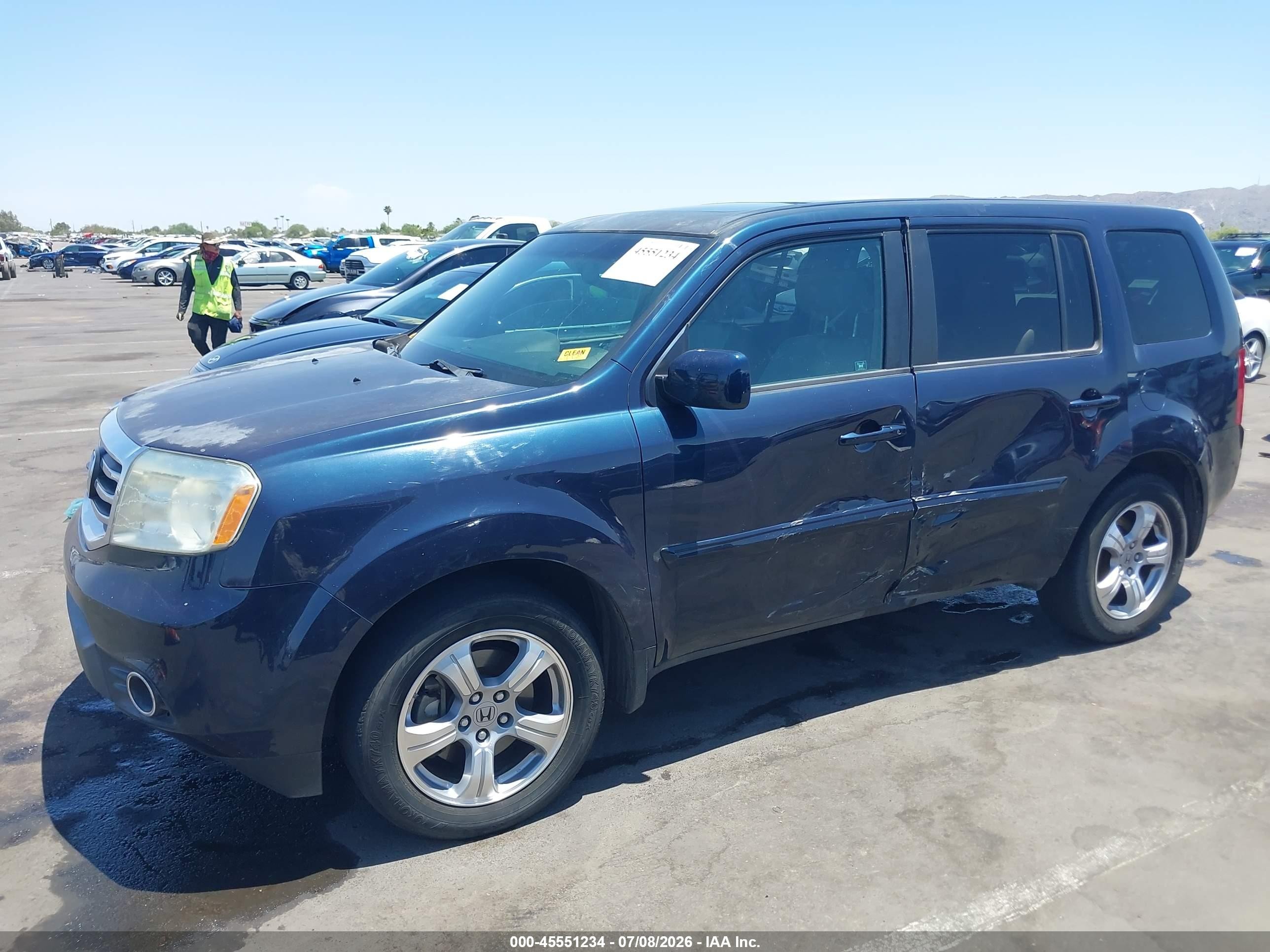 2012 Honda Pilot Ex-l Blue vin: 5FNYF4H6XCB055854