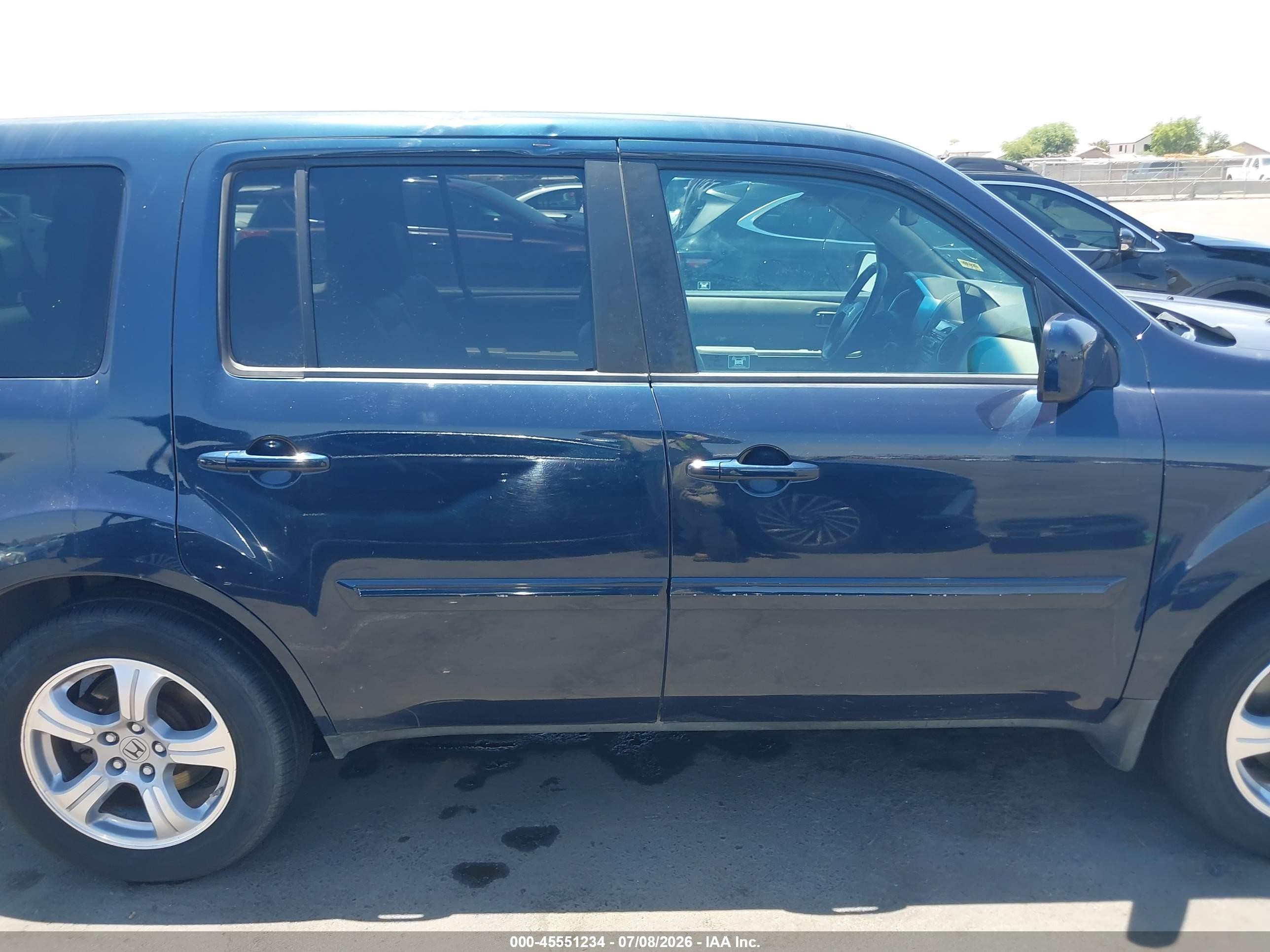 2012 Honda Pilot Ex-l Blue vin: 5FNYF4H6XCB055854
