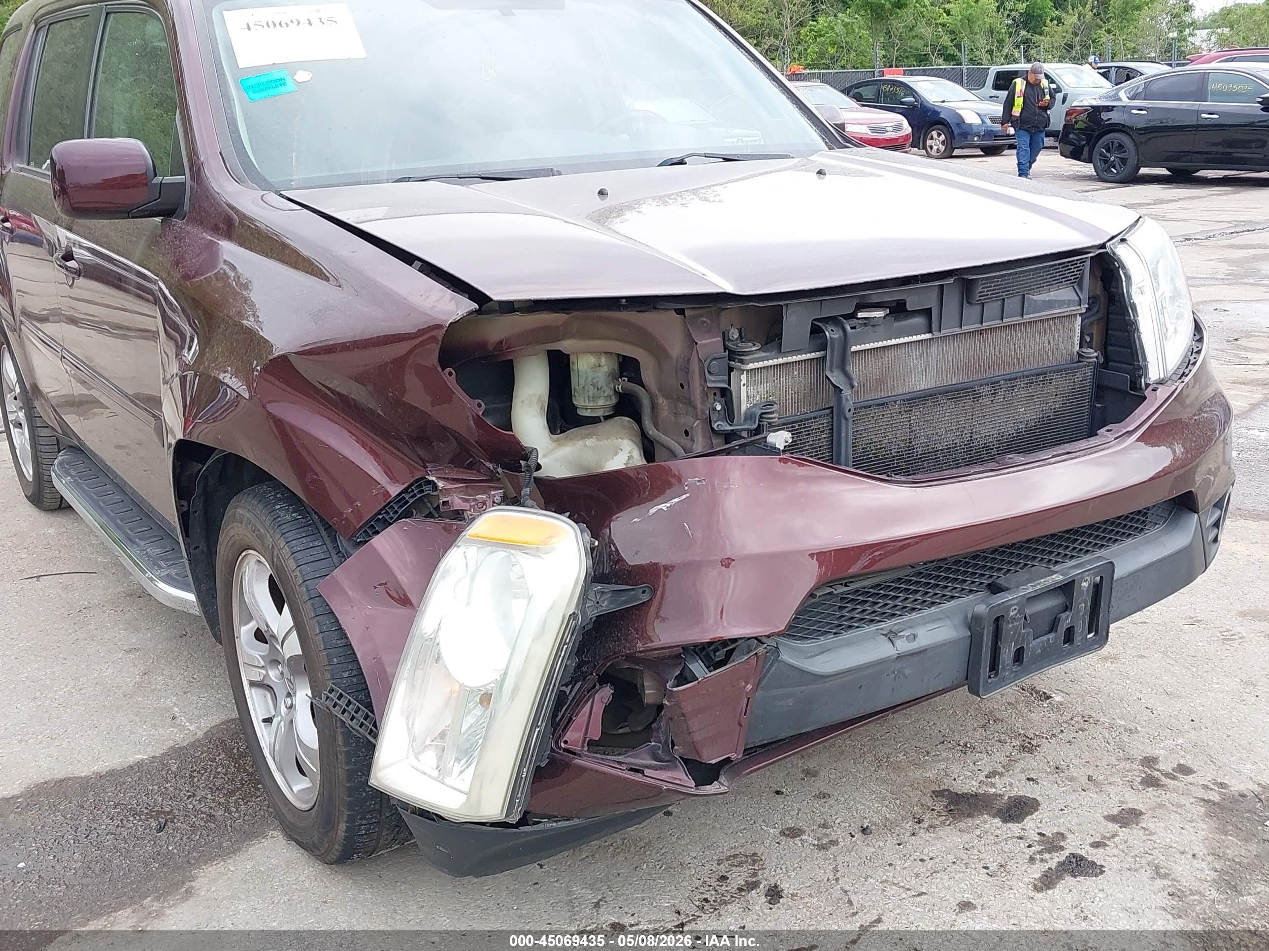 2013 Honda Pilot Ex-l Burgundy vin: 5FNYF4H6XDB033421