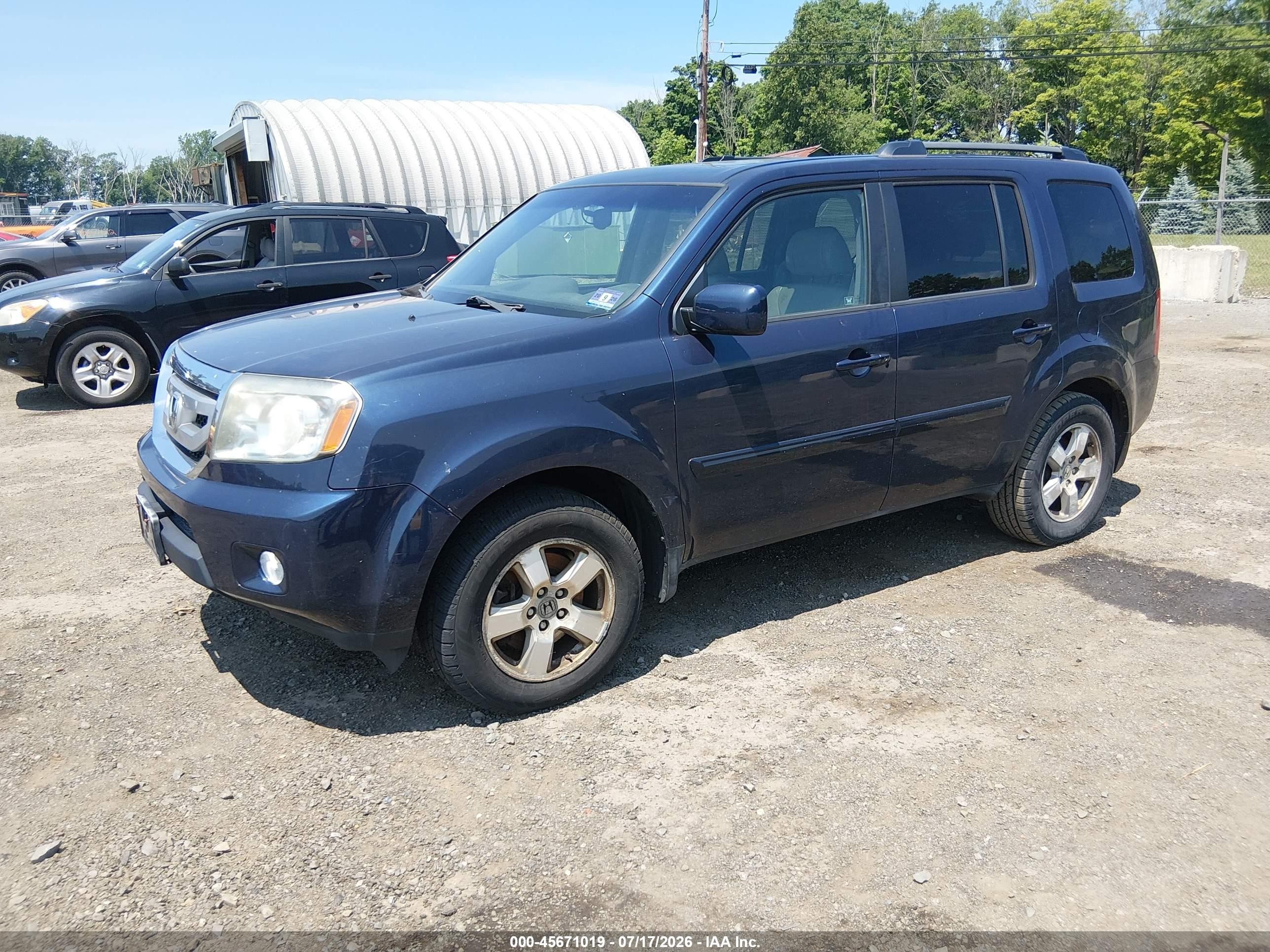 2011 Honda Pilot Ex-l Blue vin: 5FNYF4H70BB099336