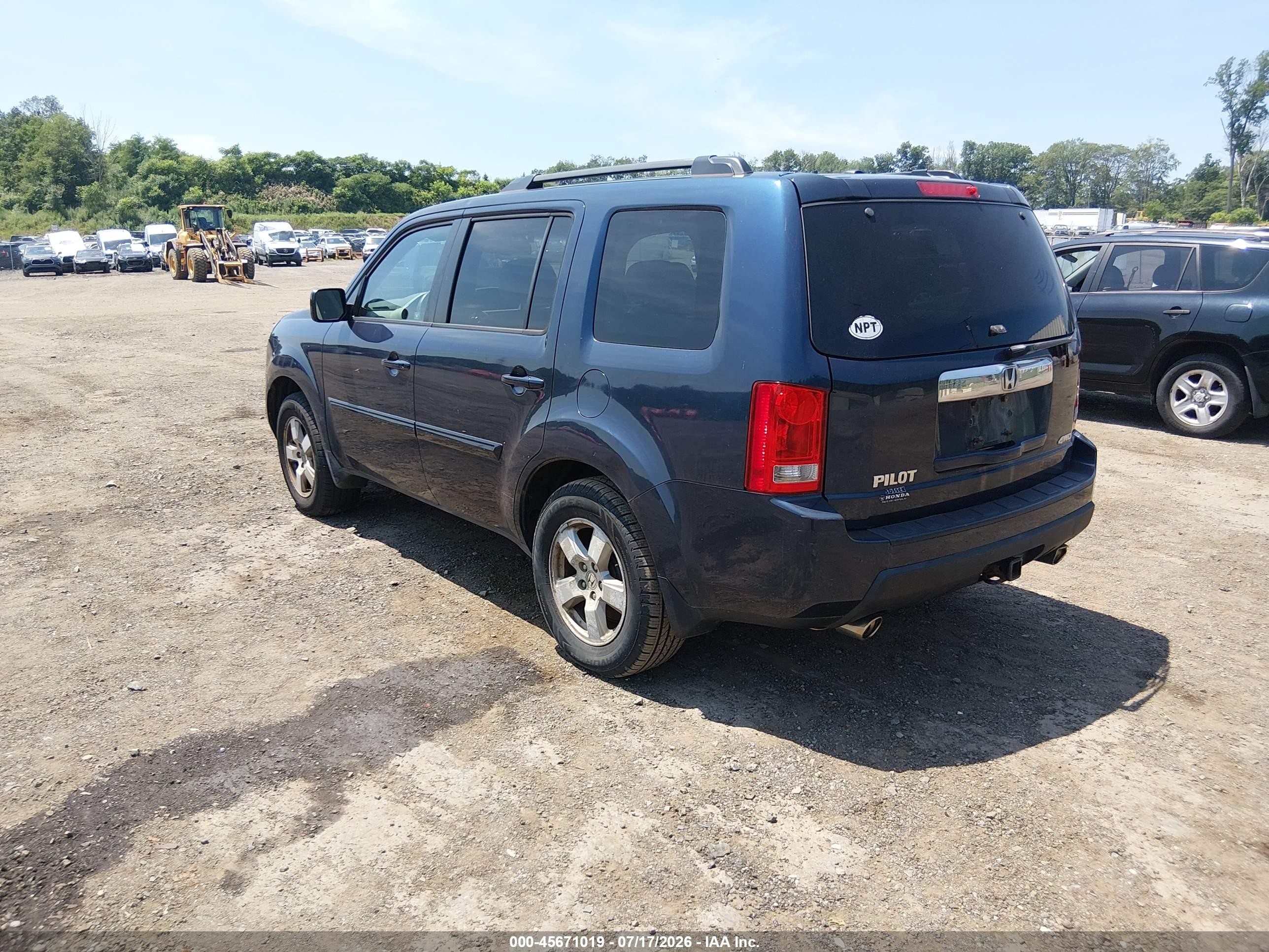 2011 Honda Pilot Ex-l Blue vin: 5FNYF4H70BB099336