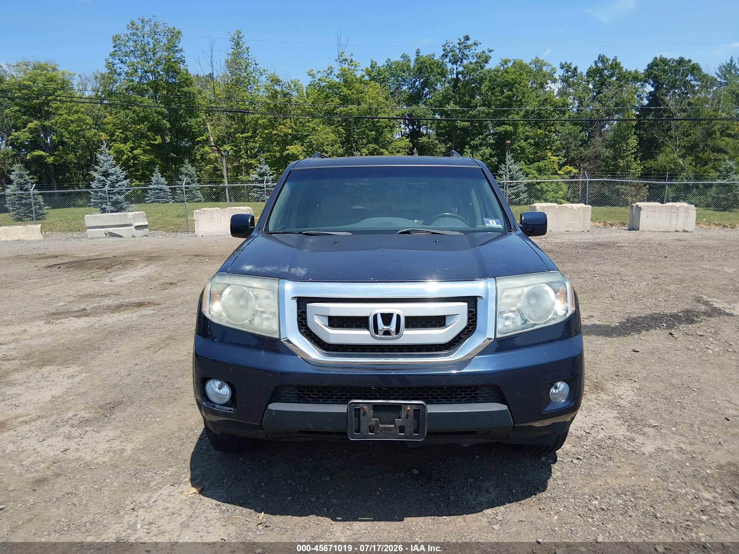 2011 Honda Pilot Ex-l Blue vin: 5FNYF4H70BB099336
