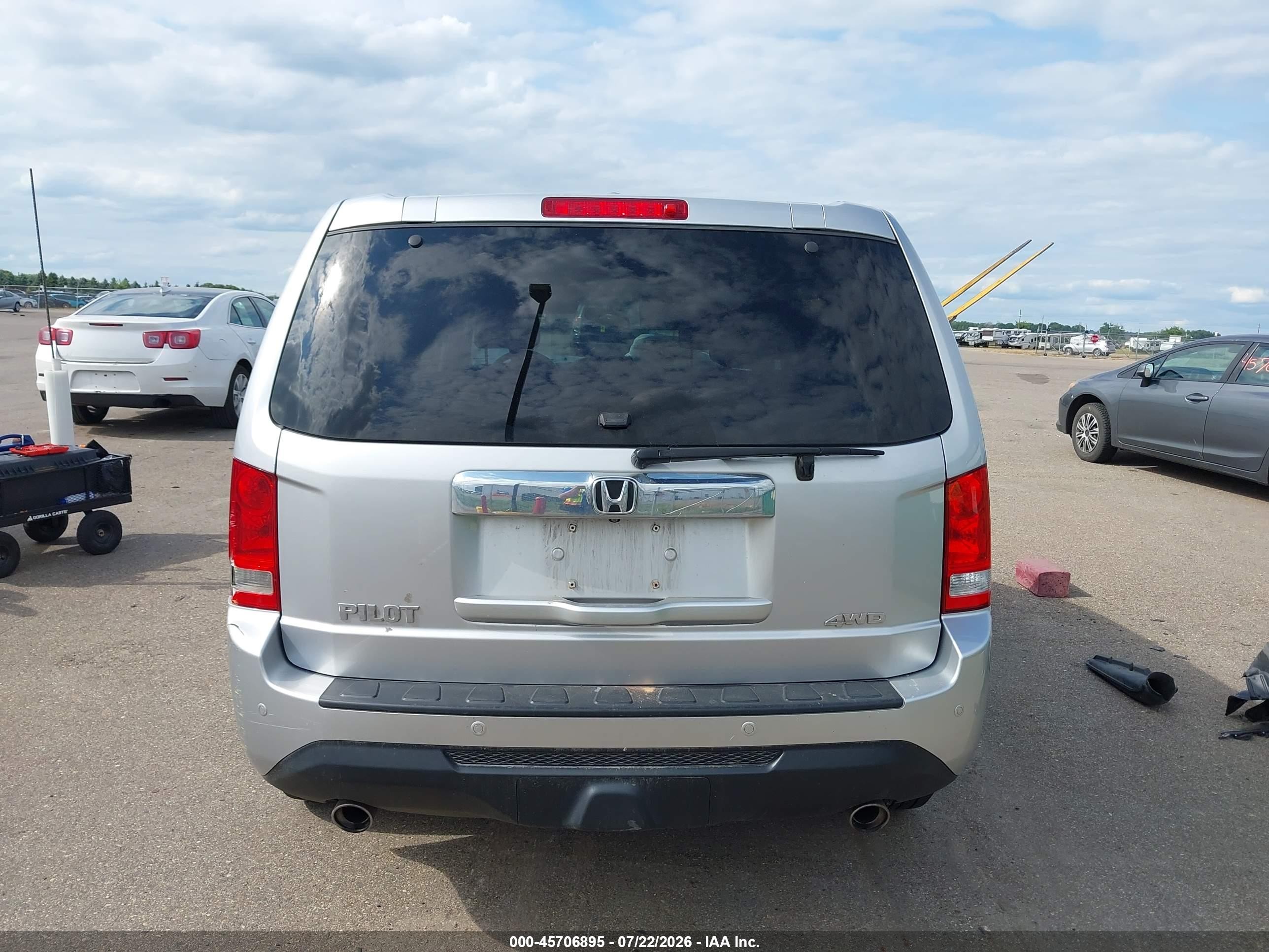 2012 Honda Pilot Ex-l Gray vin: 5FNYF4H70CB004467
