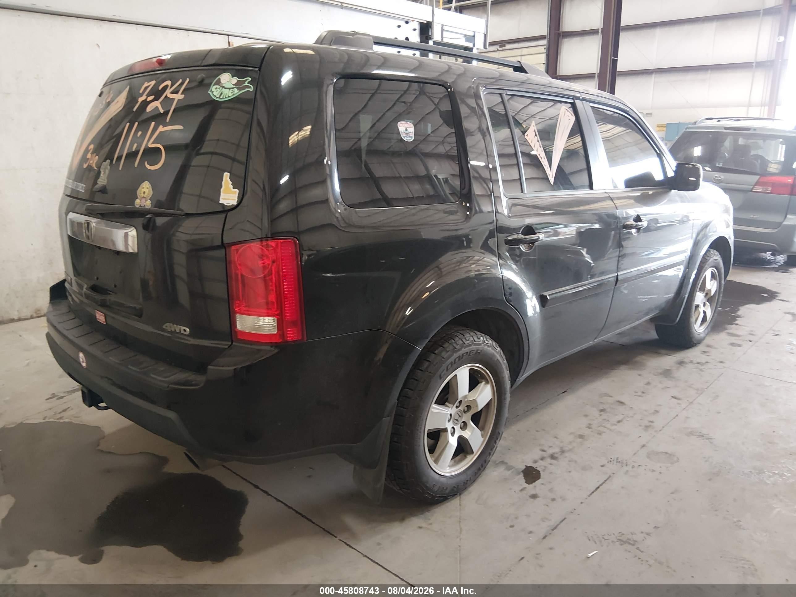 2011 Honda Pilot Ex-l Черный vin: 5FNYF4H71BB010938