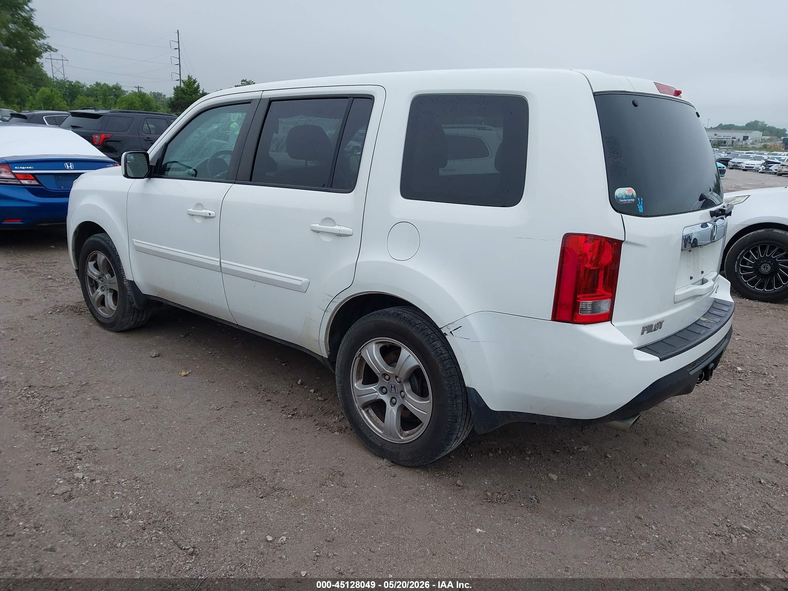 2013 Honda Pilot Ex-l White vin: 5FNYF4H71DB065263