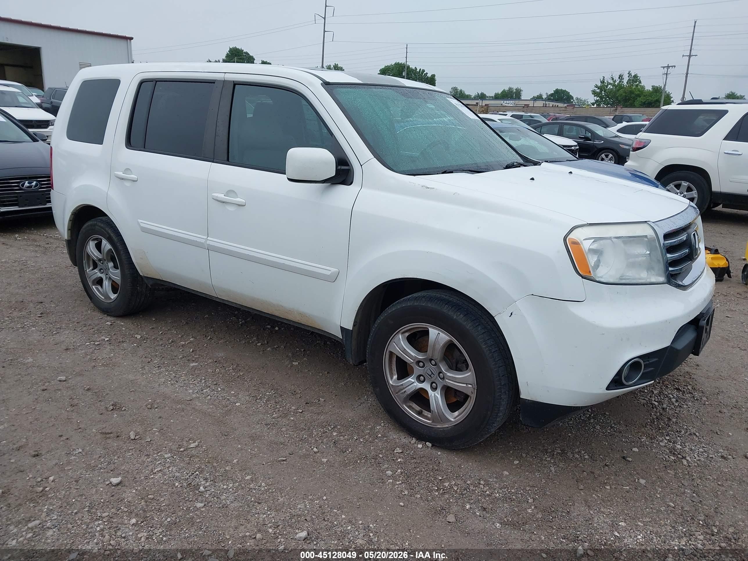 2013 Honda Pilot Ex-l White vin: 5FNYF4H71DB065263