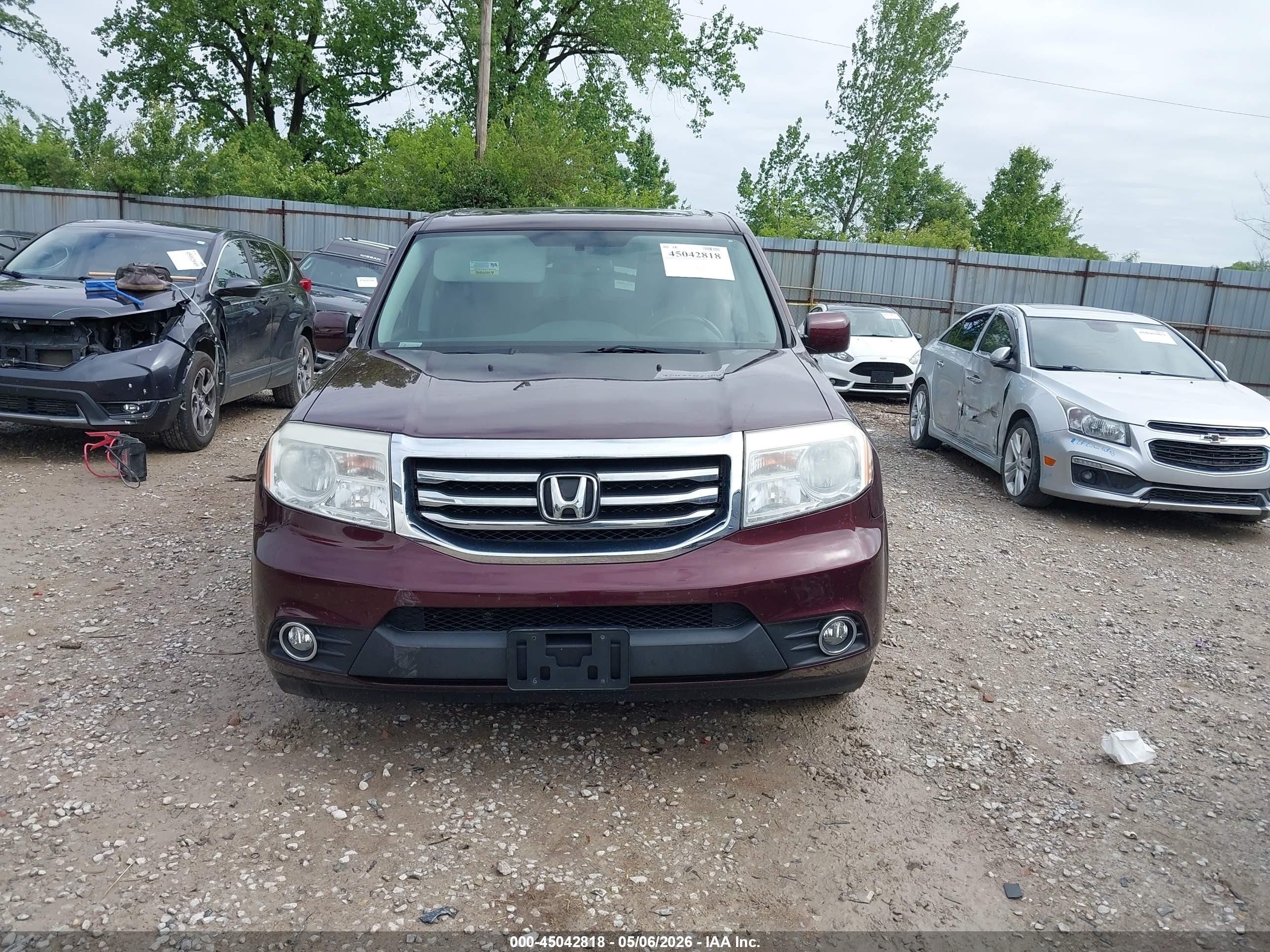 2015 Honda Pilot Ex-l Burgundy vin: 5FNYF4H71FB002554