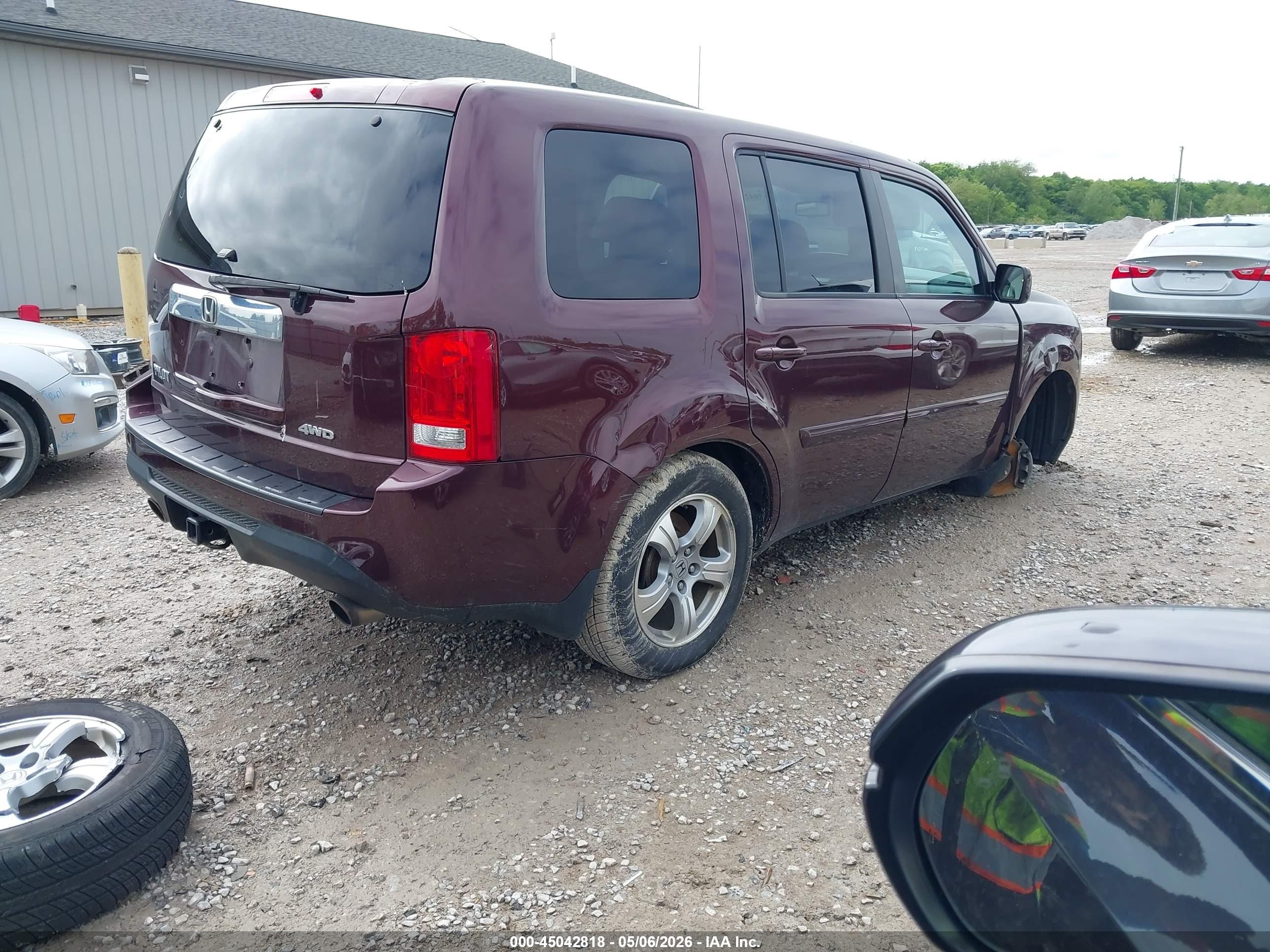 2015 Honda Pilot Ex-l Burgundy vin: 5FNYF4H71FB002554