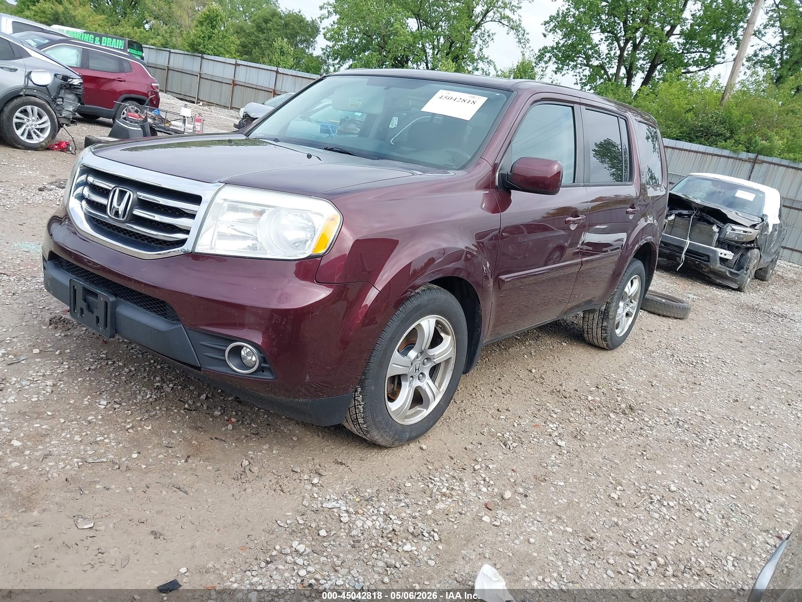 2015 Honda Pilot Ex-l Burgundy vin: 5FNYF4H71FB002554