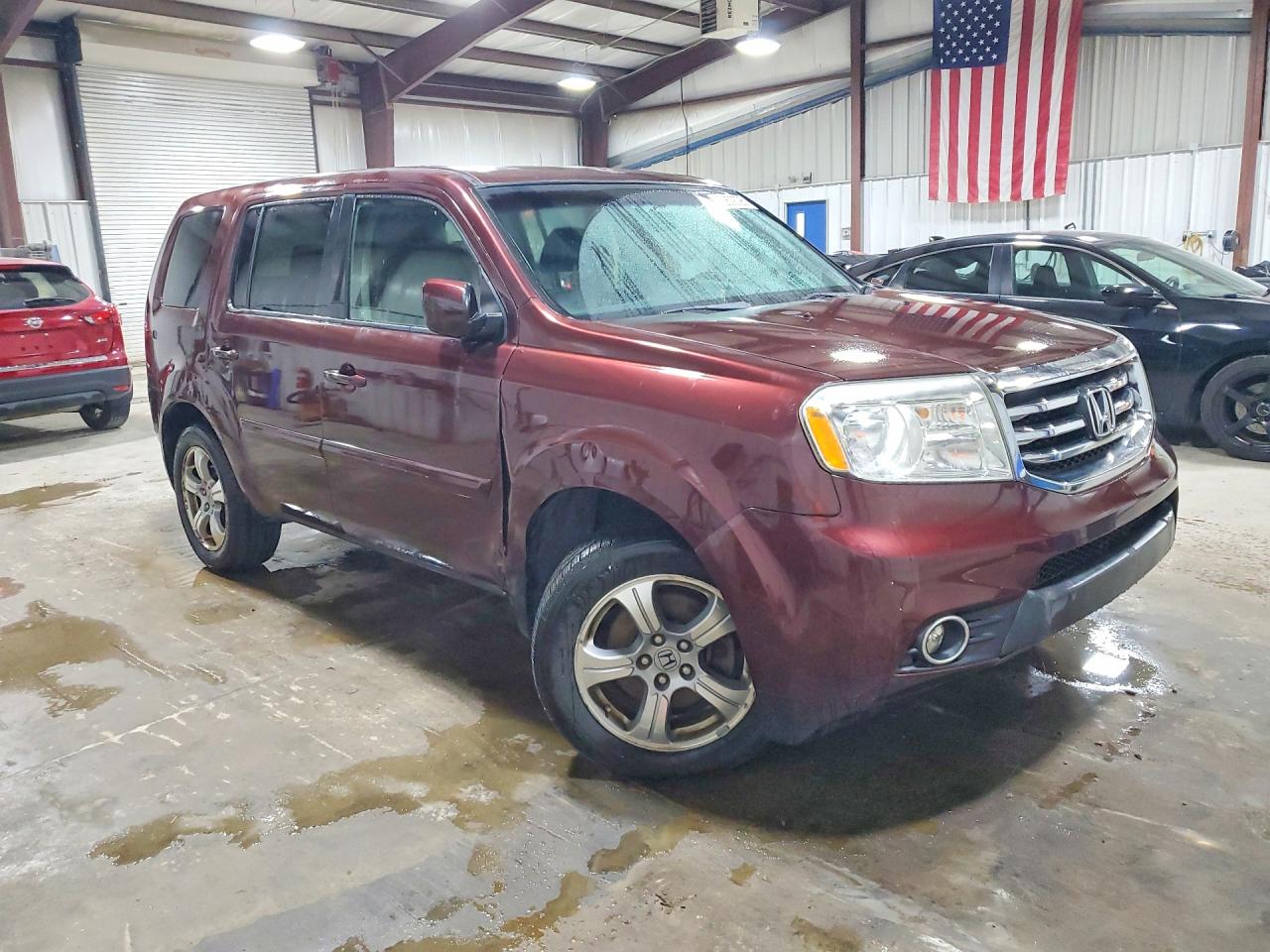2012 Honda Pilot Exln Burgundy vin: 5FNYF4H72CB074293