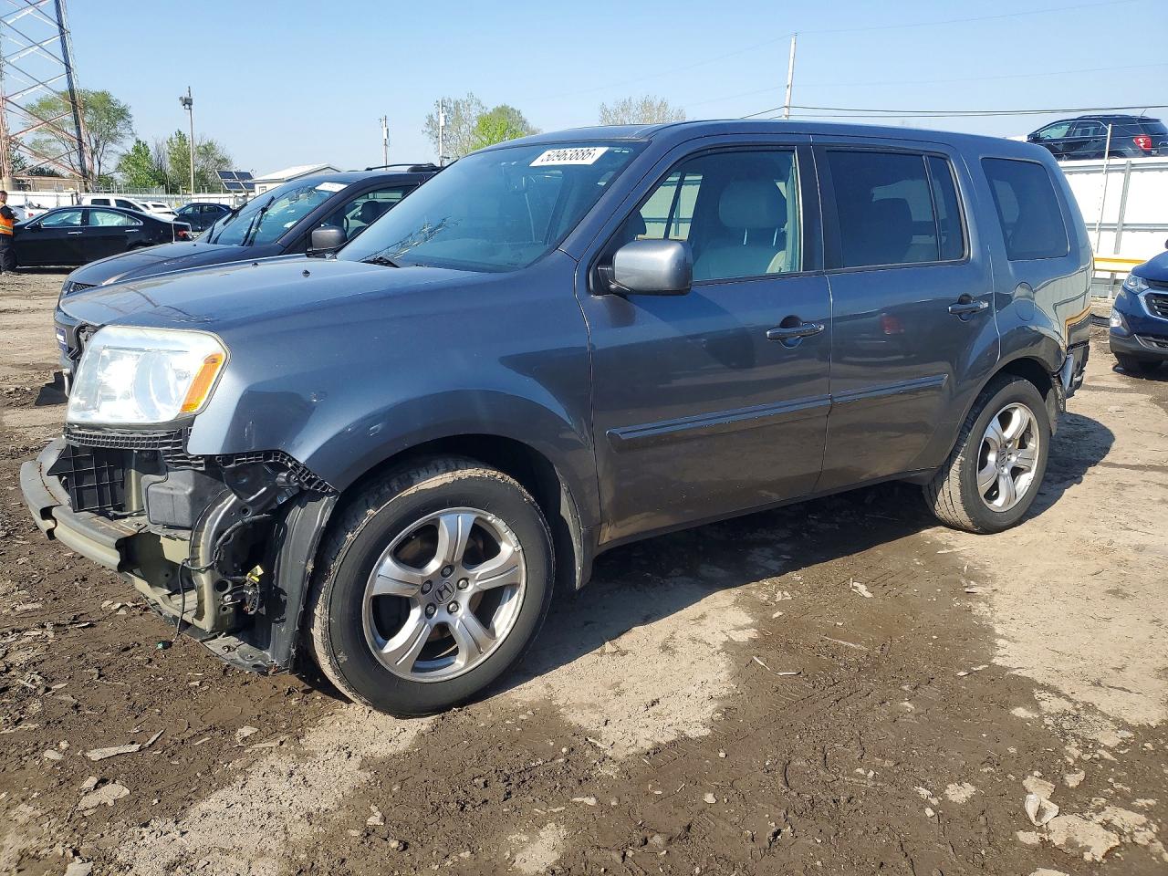 2013 Honda Pilot Exln Gray vin: 5FNYF4H72DB027489
