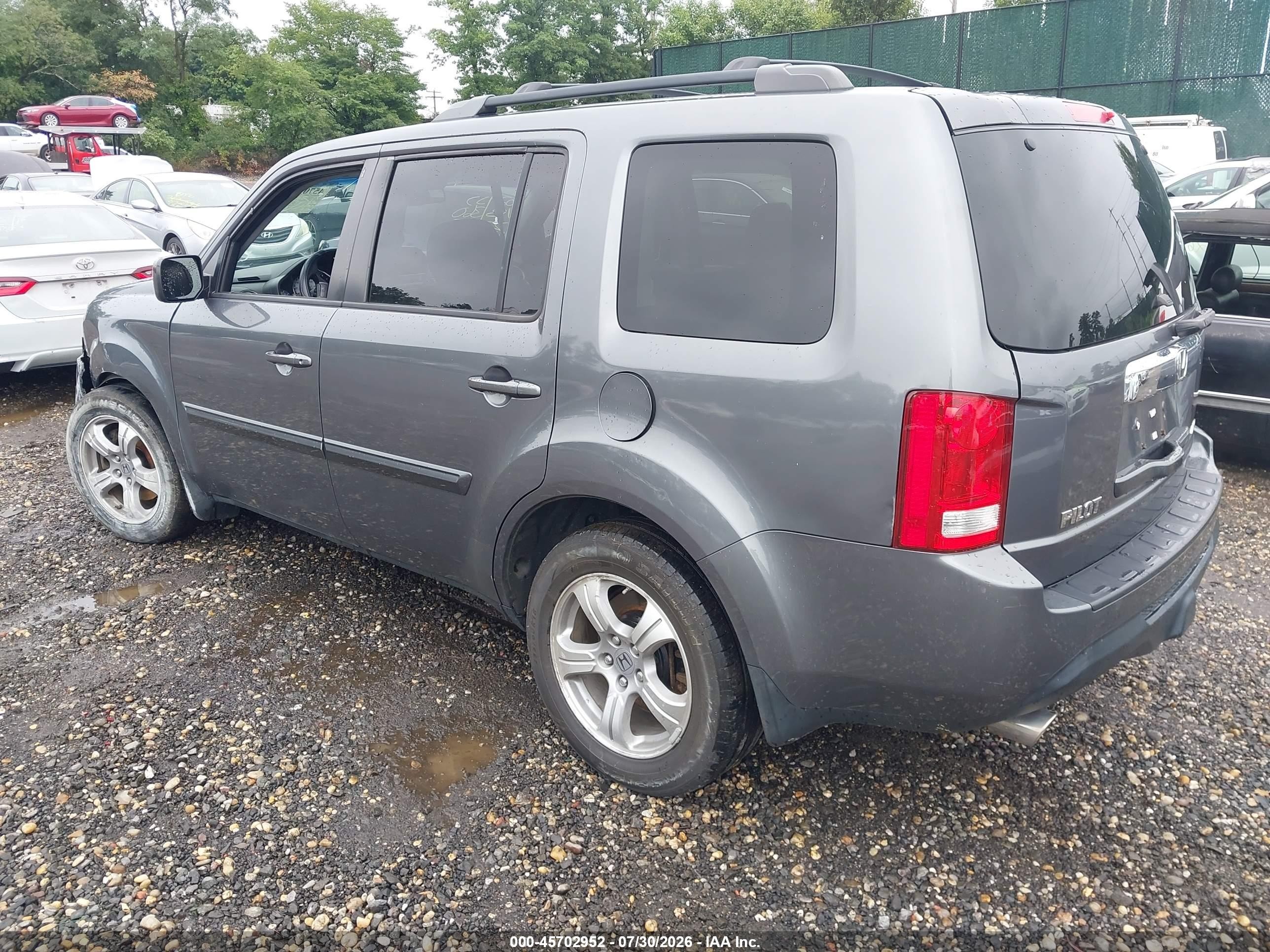 2013 Honda Pilot Ex-l Gray vin: 5FNYF4H72DB046074