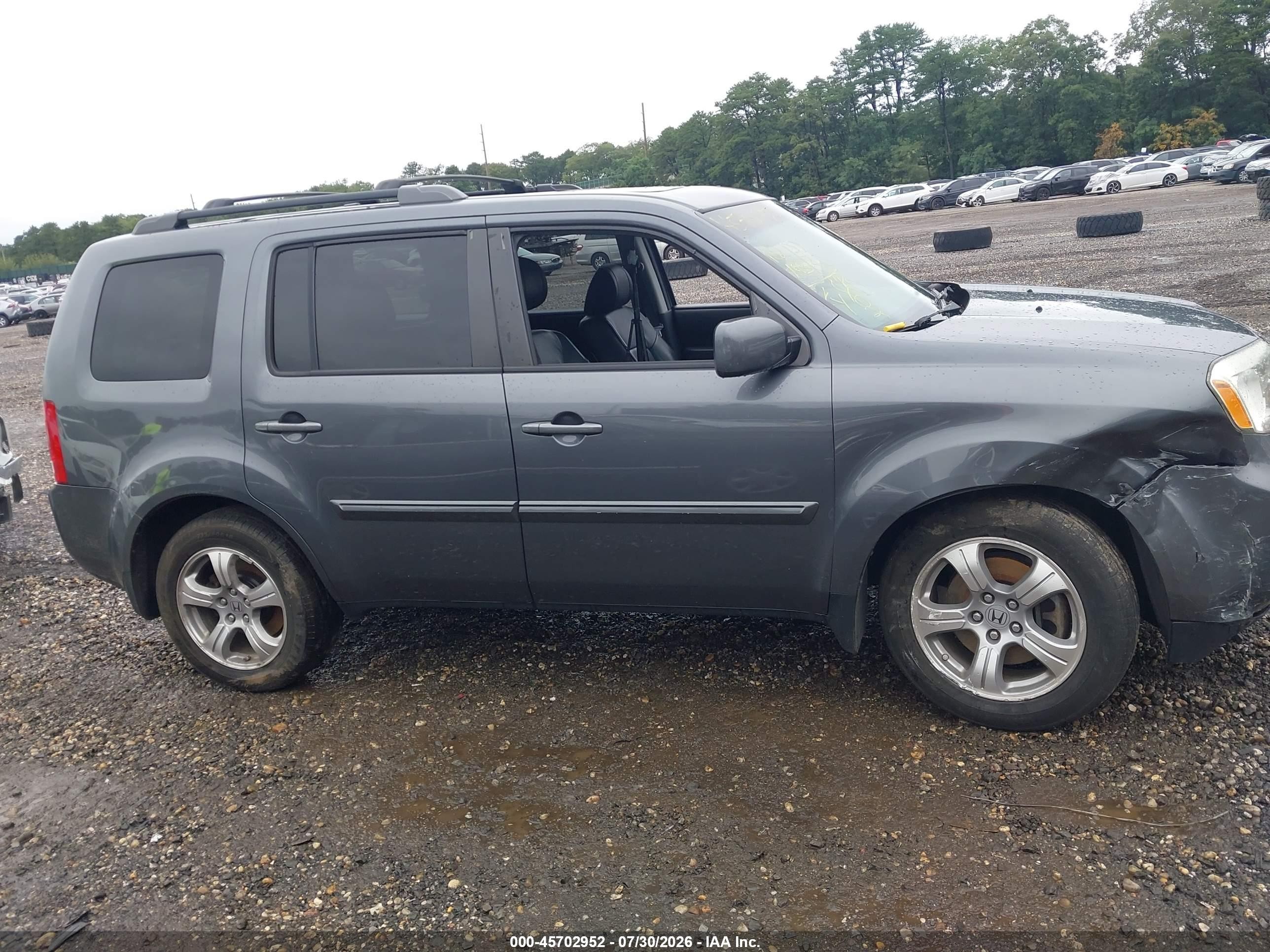 2013 Honda Pilot Ex-l Gray vin: 5FNYF4H72DB046074