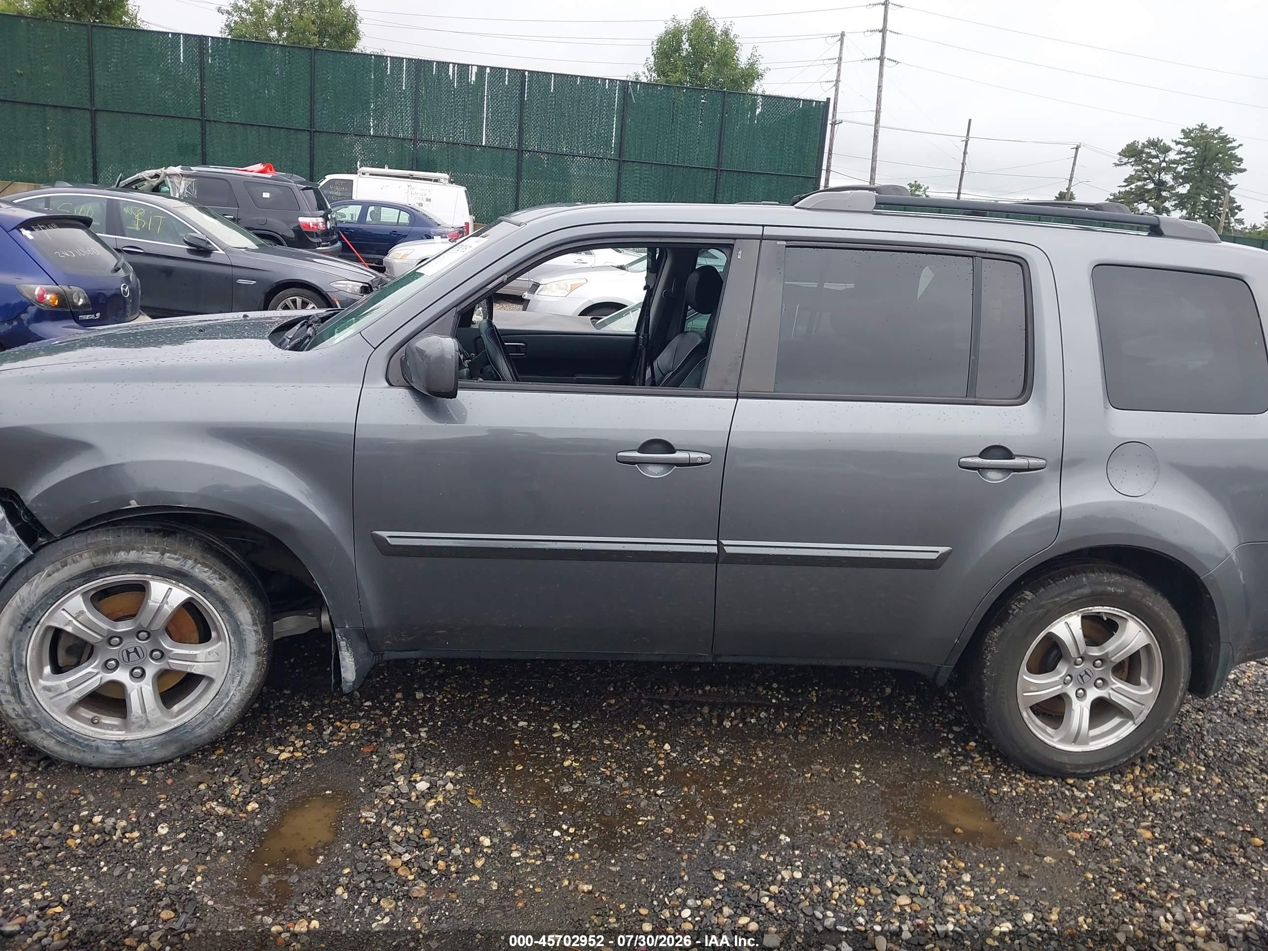 2013 Honda Pilot Ex-l Gray vin: 5FNYF4H72DB046074
