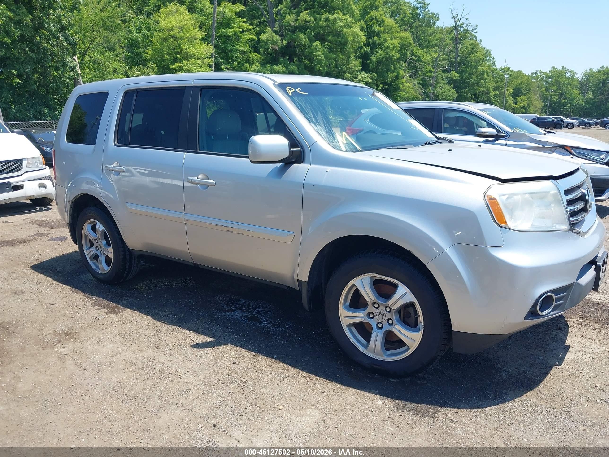 2014 Honda Pilot Ex-l Silver vin: 5FNYF4H72EB035450