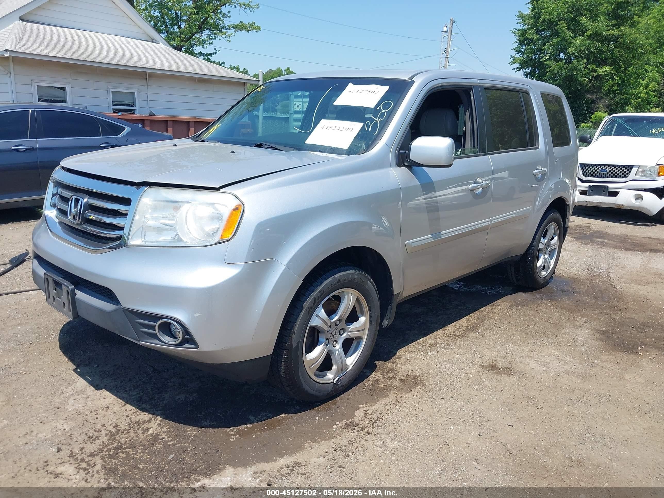 2014 Honda Pilot Ex-l Silver vin: 5FNYF4H72EB035450